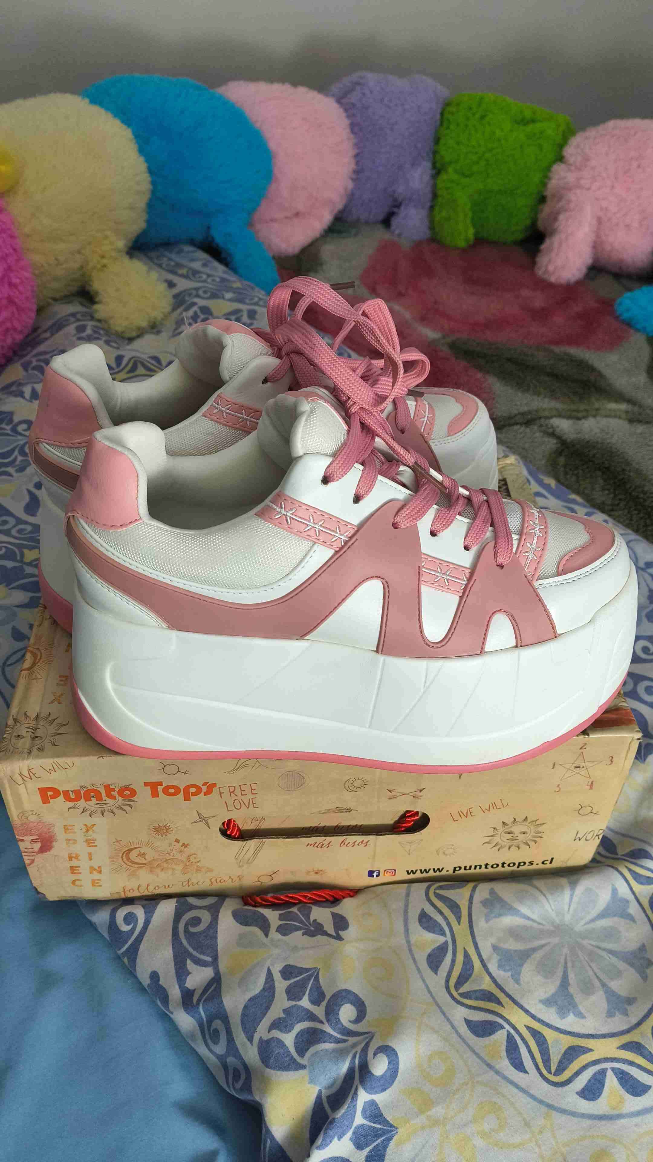 Zapatillas plataforma rosadas - miniatura 1