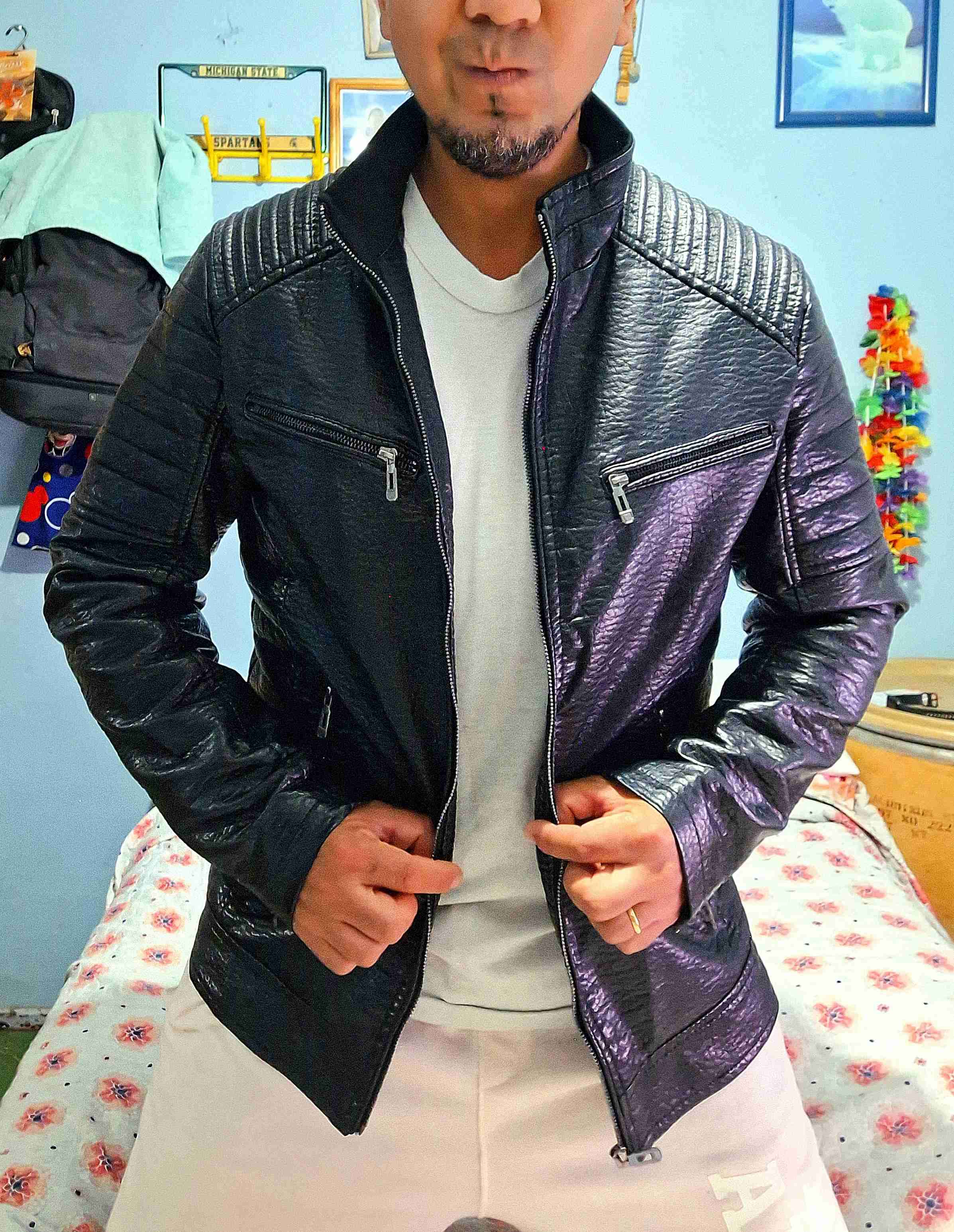 Chaqueta negra eco cuero - miniatura 5