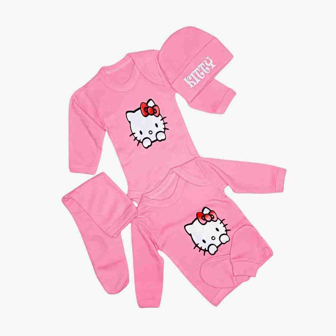 Conjunto bebé Barbie y hello Kitty rosado 5 piezas - miniatura 4