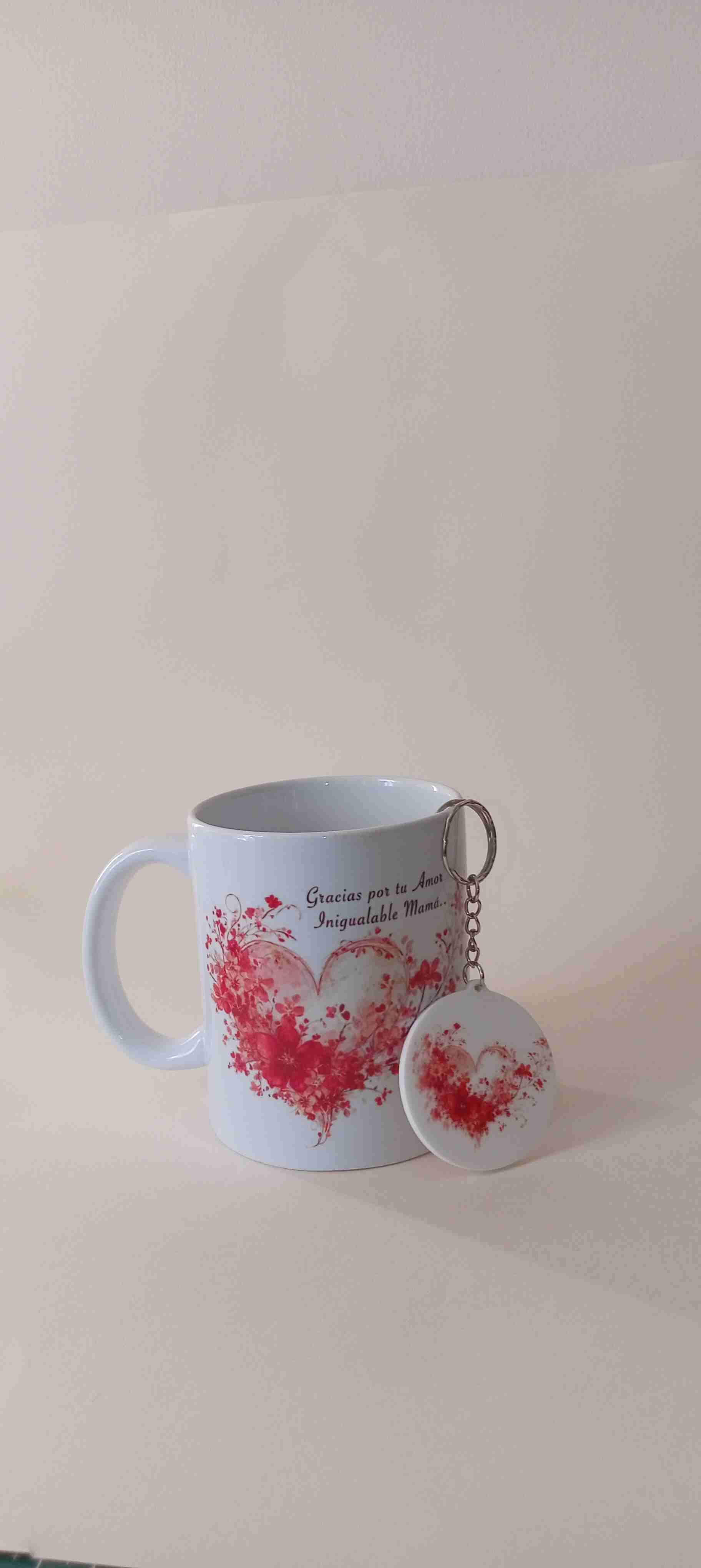 Set cojín / taza floral/llavero. - miniatura 5