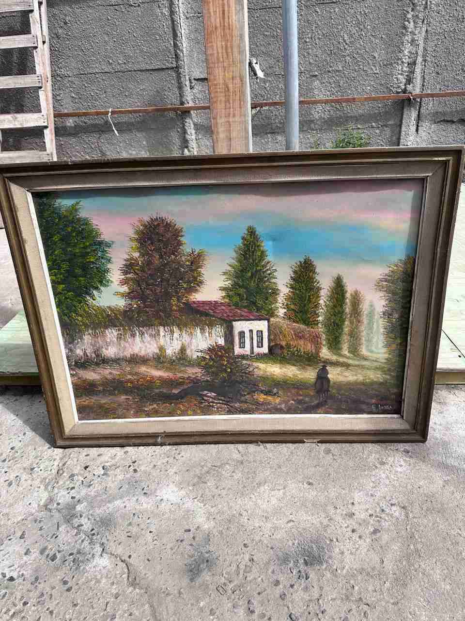 Cuadro paisajístico enmarcado