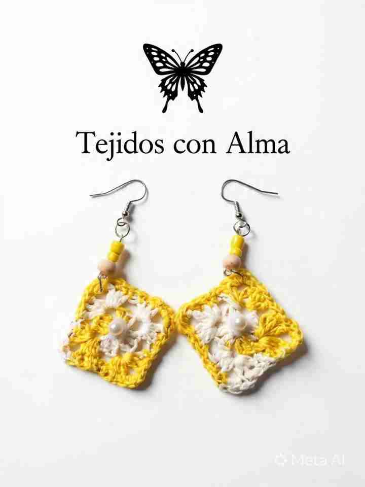 Aros tejidos amarillos - miniatura 1