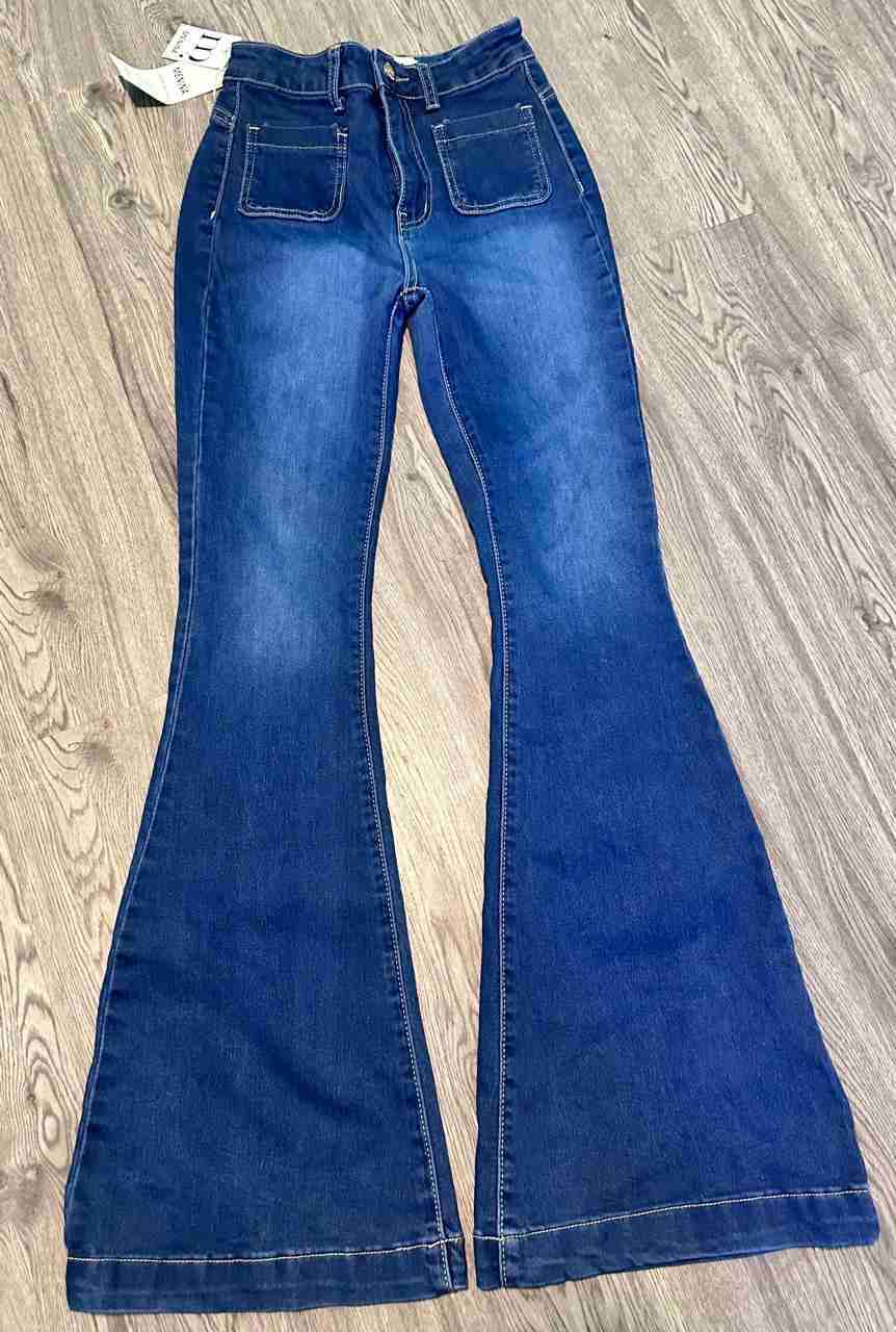 Jeans acampanados azules - miniatura 1