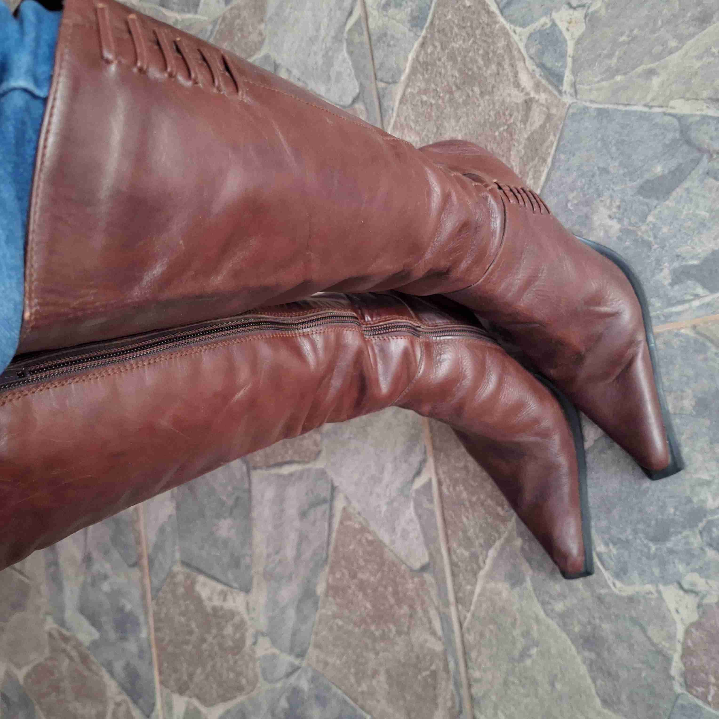 Botas altas de cuero marrón NRO/39 - miniatura 2