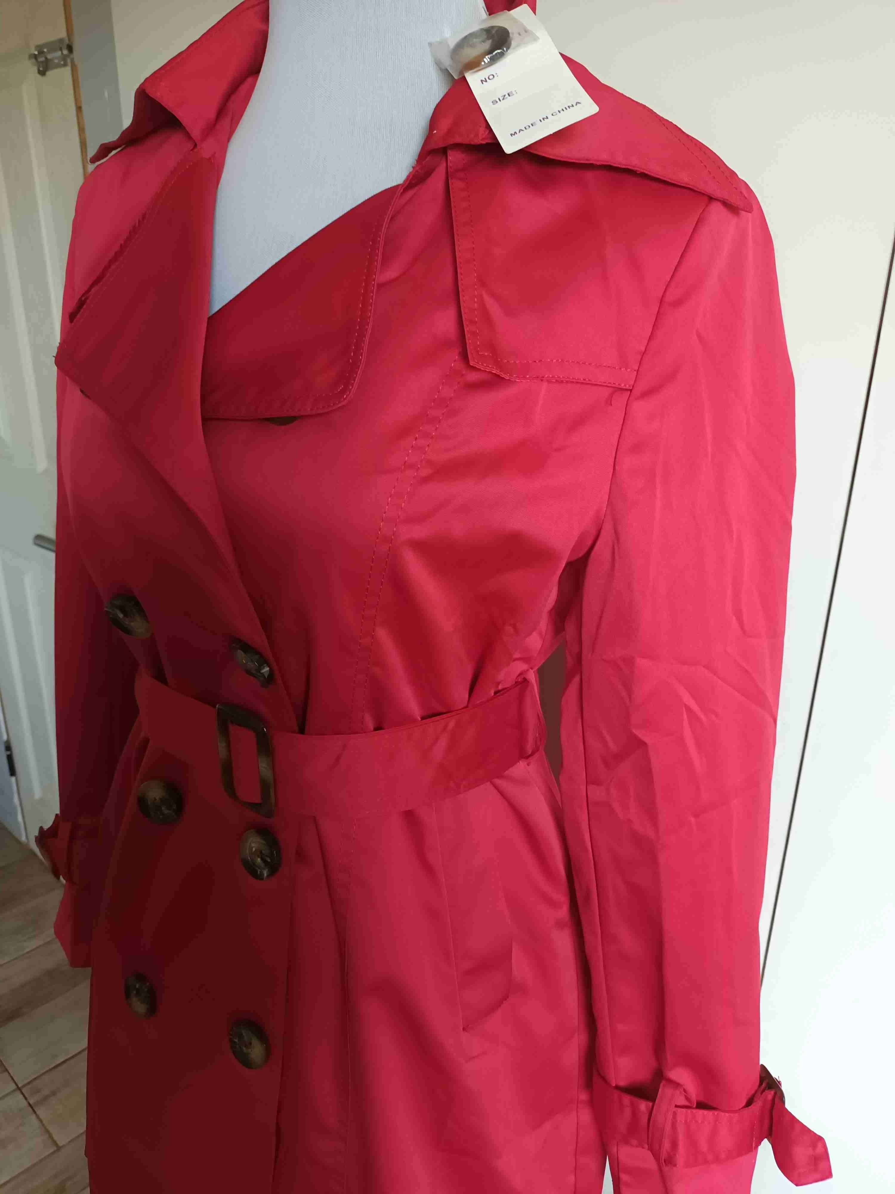 Trench rojo para mujer - miniatura 3