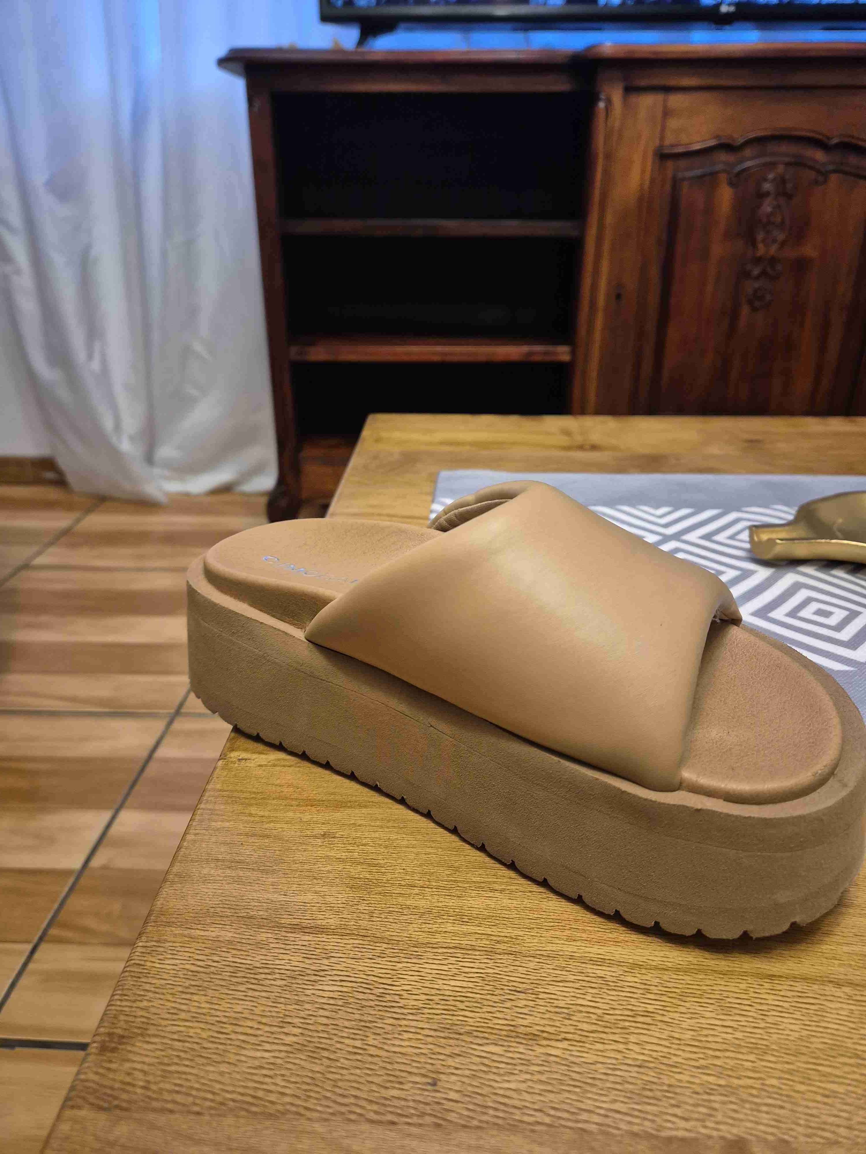 Sandalia plataforma beige - miniatura 2