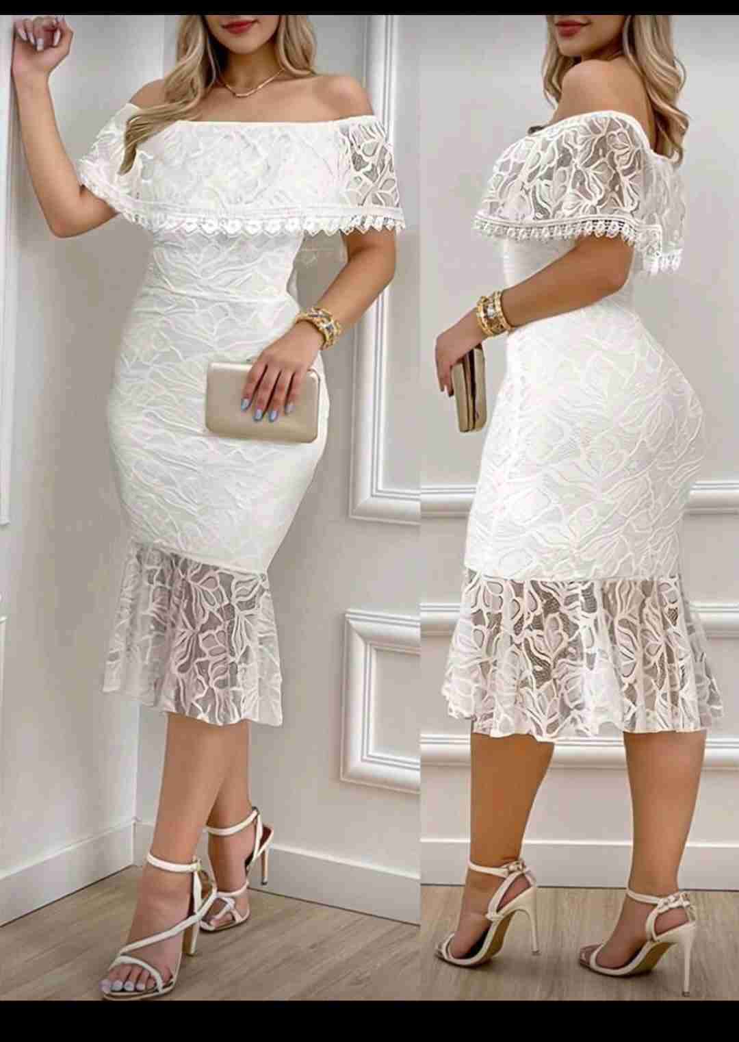 Vestido blanco elegante - miniatura 2