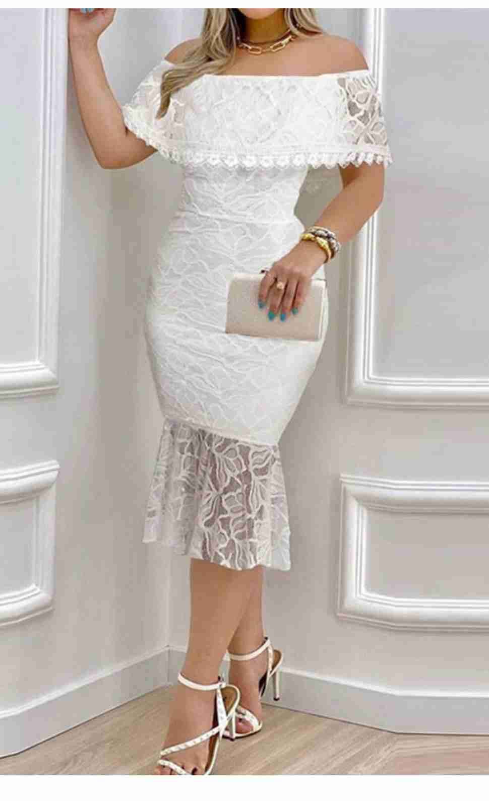 Vestido blanco elegante - miniatura 3