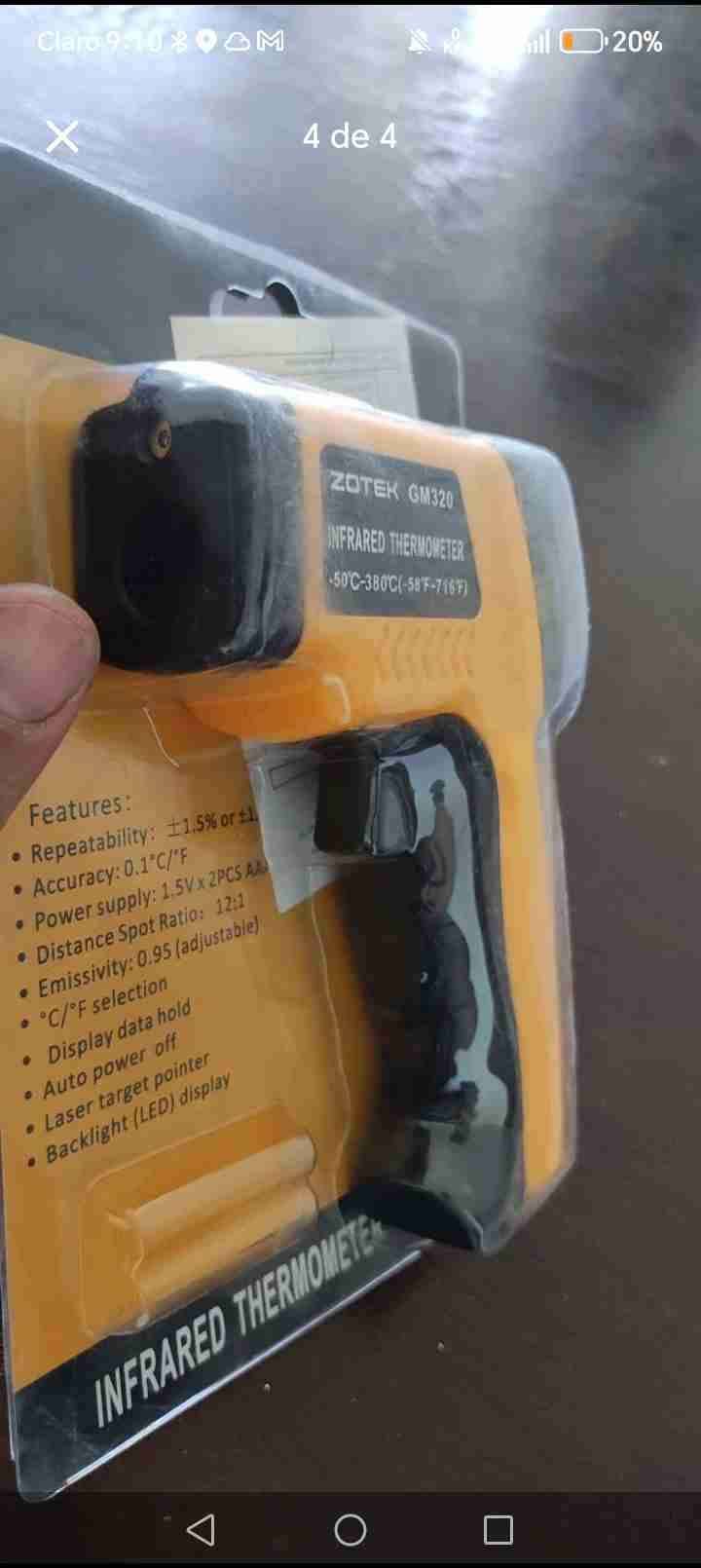 Termómetro infrarrojo Zotek GM320 - miniatura 2