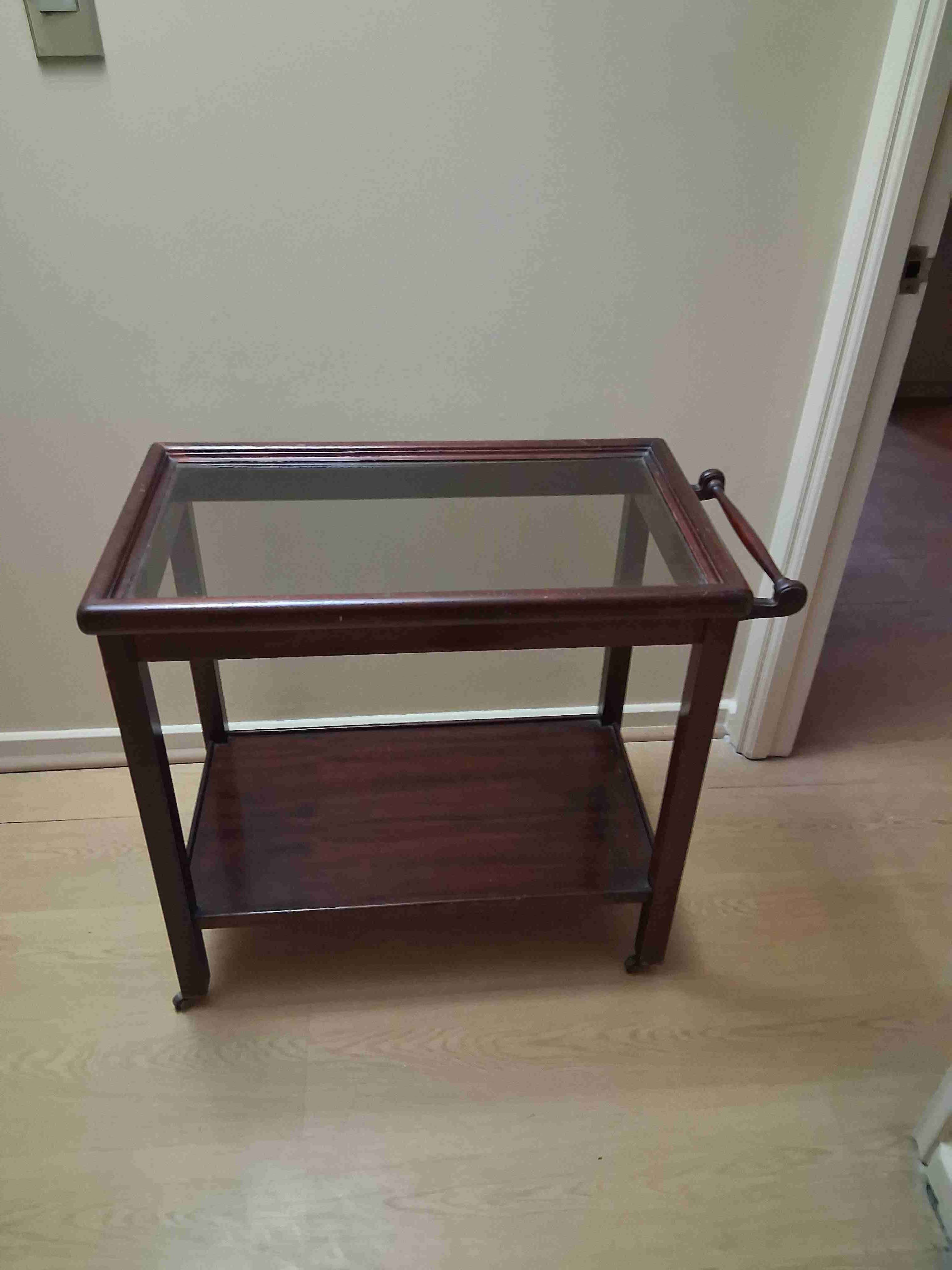 Carro bar de madera y vidrio - miniatura 2