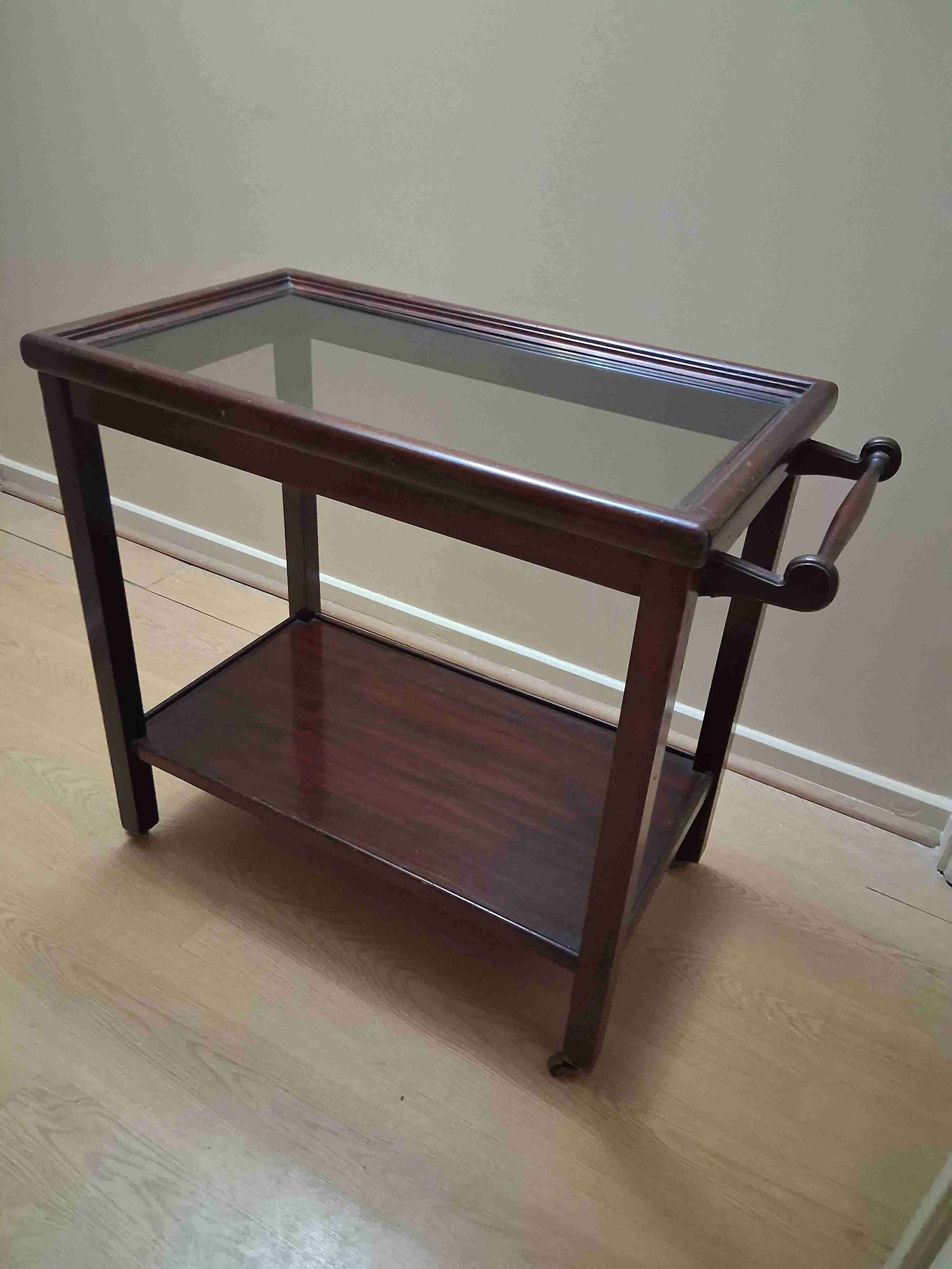 Carro bar de madera y vidrio - miniatura 3