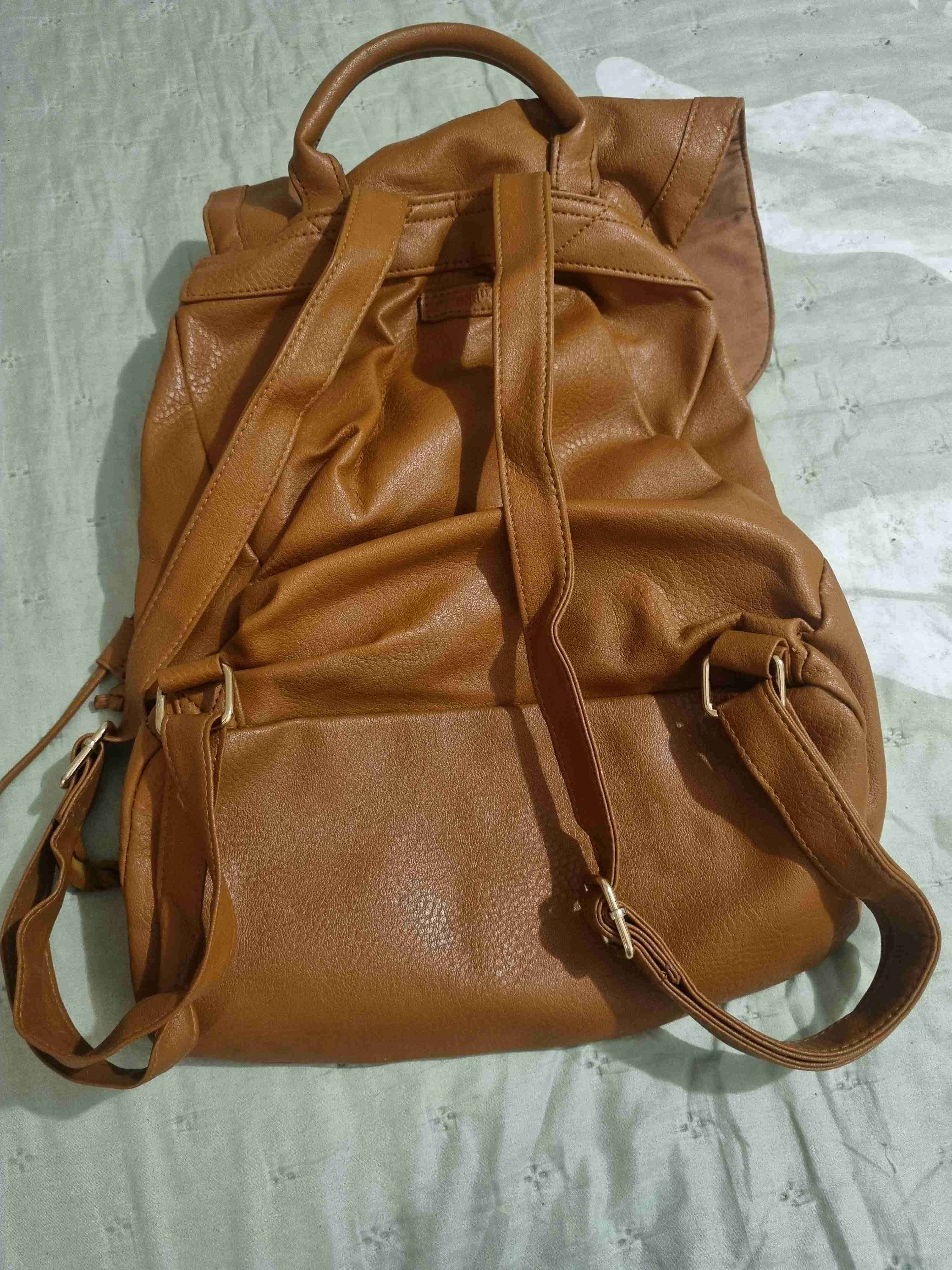 Mochila de ecocuero marrón - miniatura 2