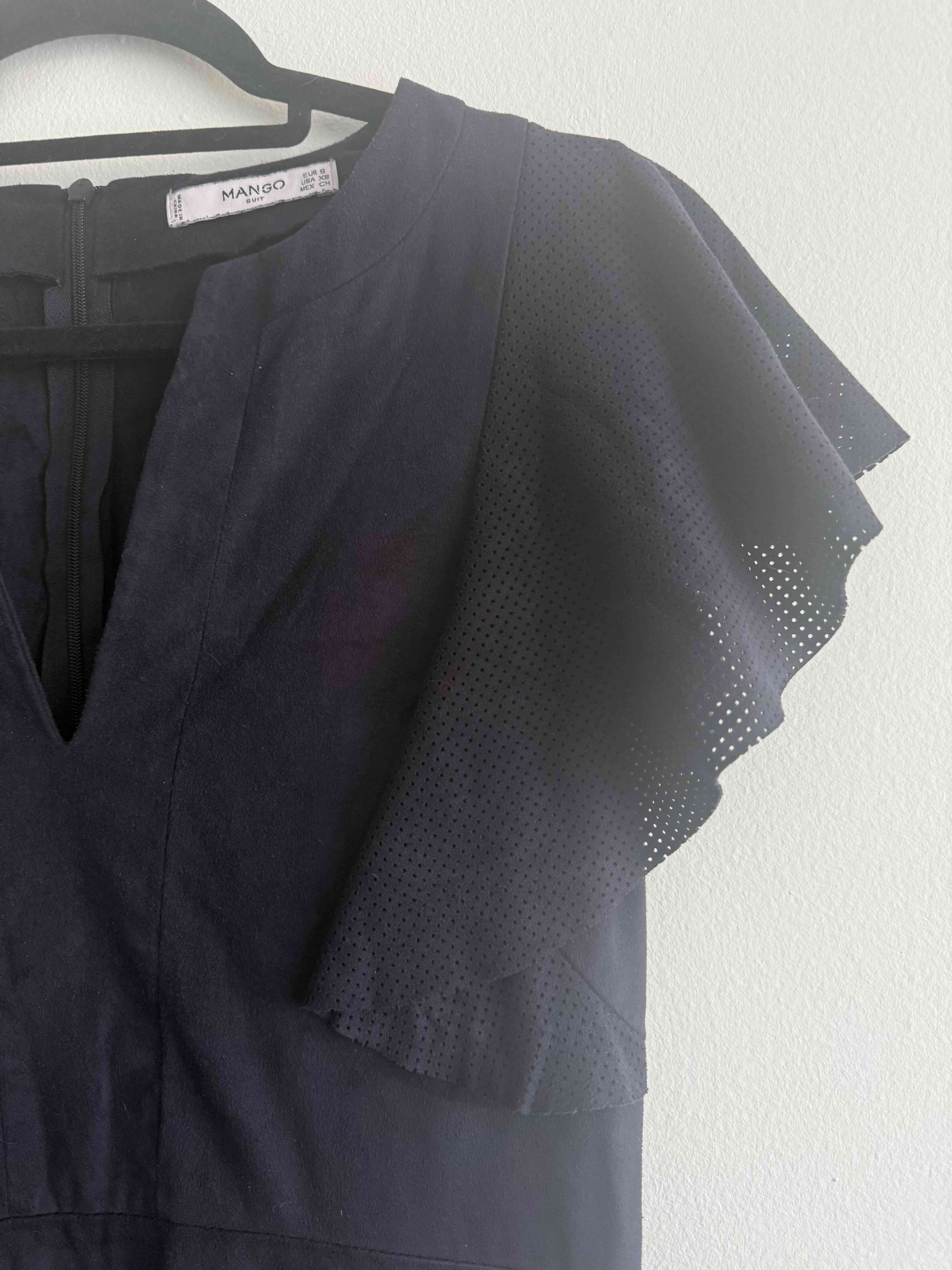 Vestido azul marino con volantes - miniatura 2