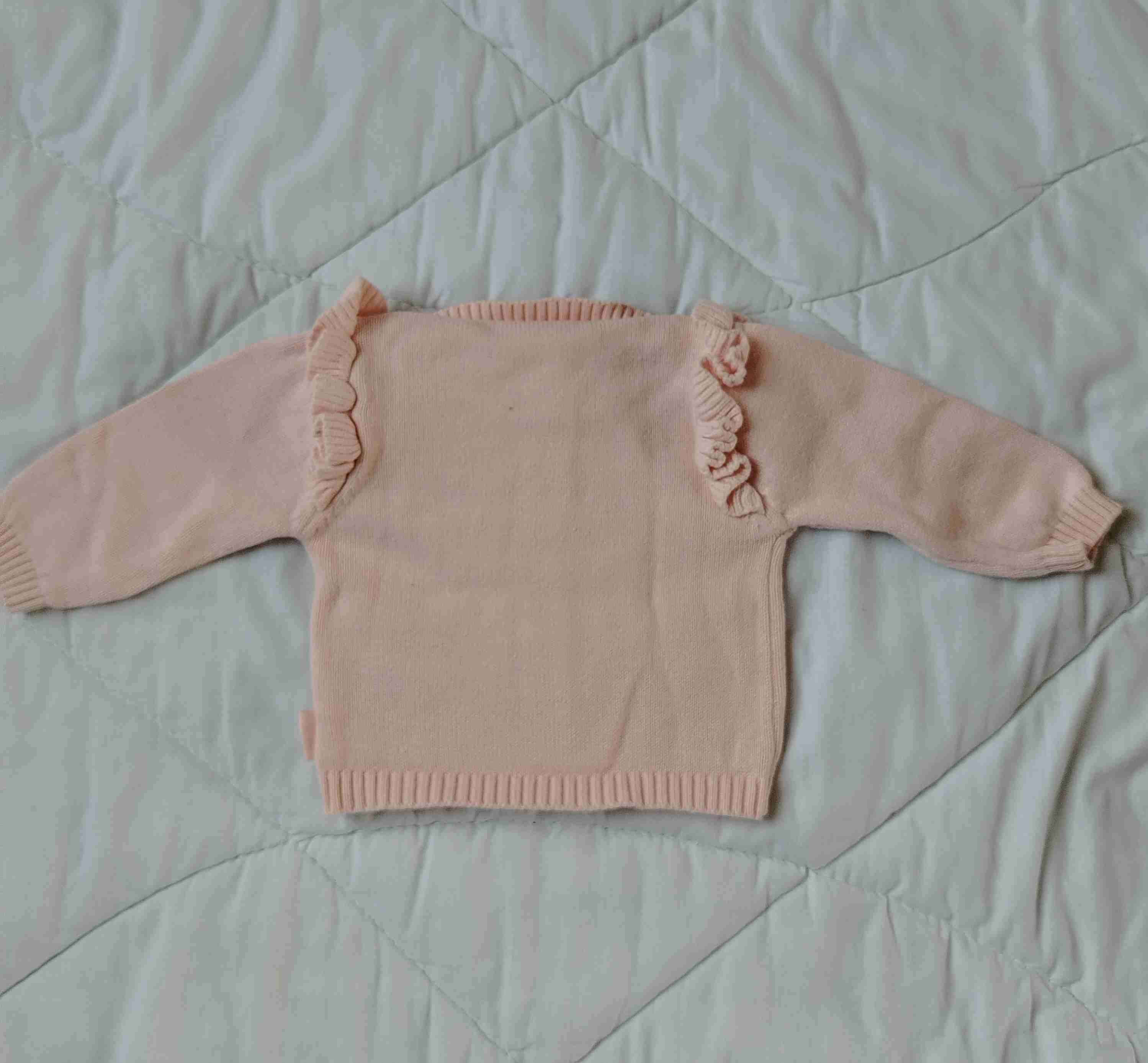 Chaleco tejido rosado bebé - miniatura 2