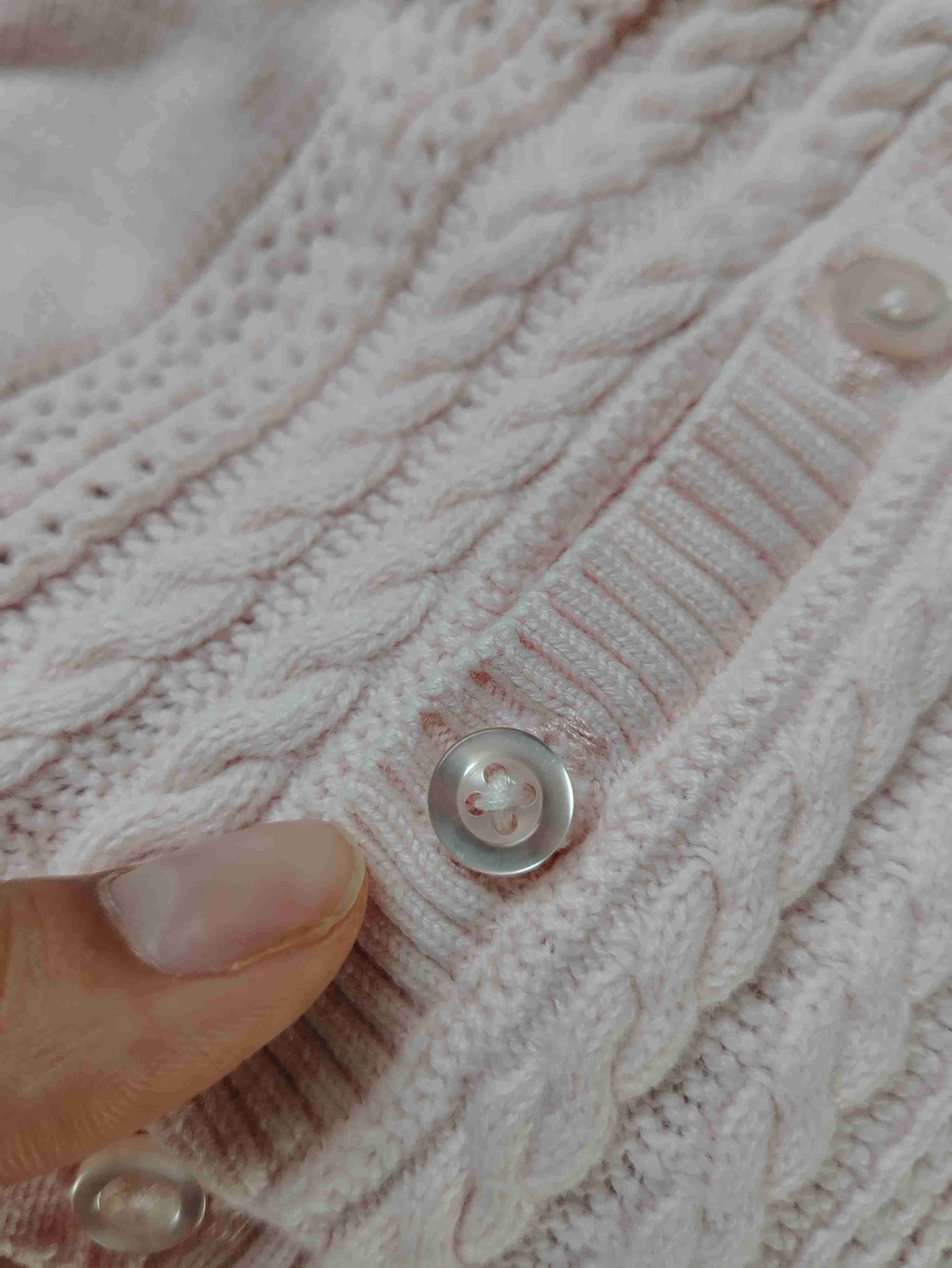 Chaleco tejido rosado bebé - miniatura 3