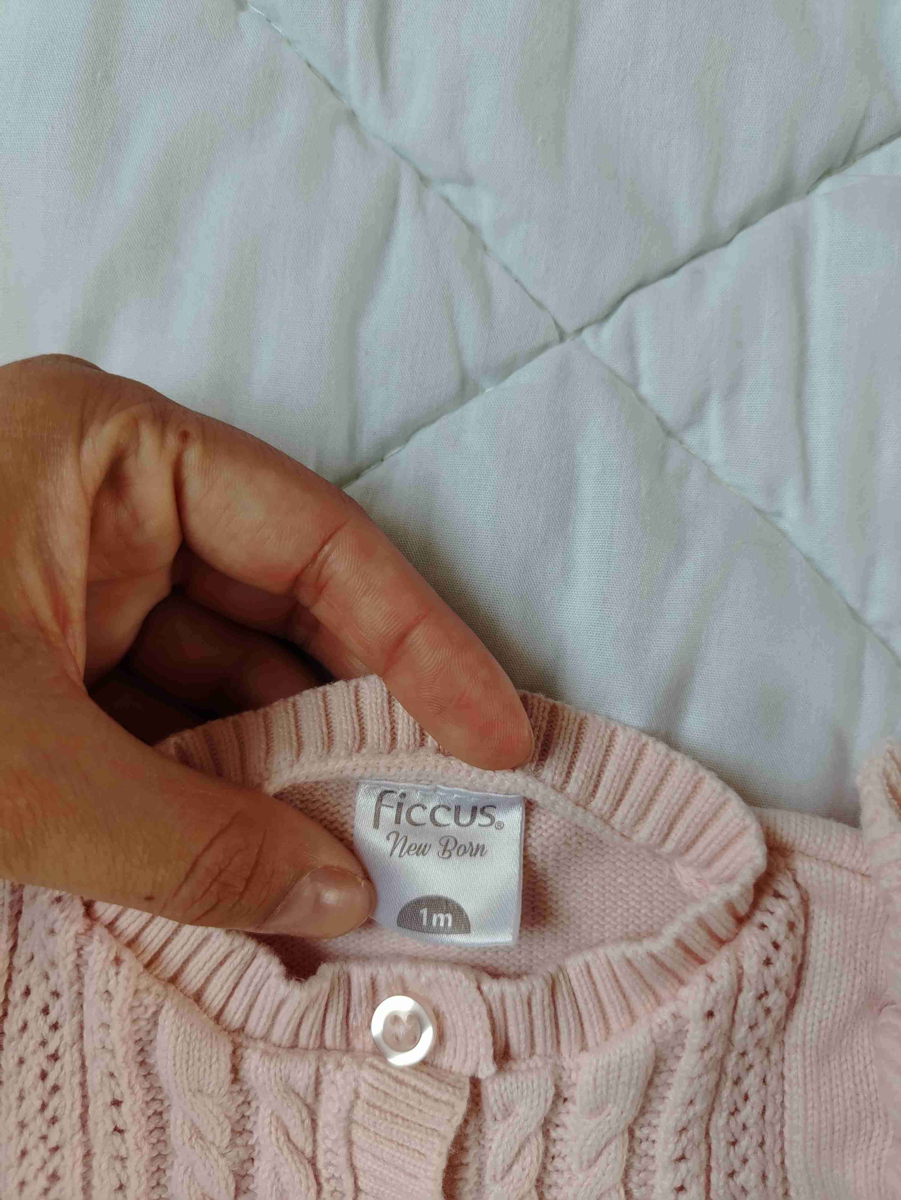 Chaleco tejido rosado bebé - miniatura 4