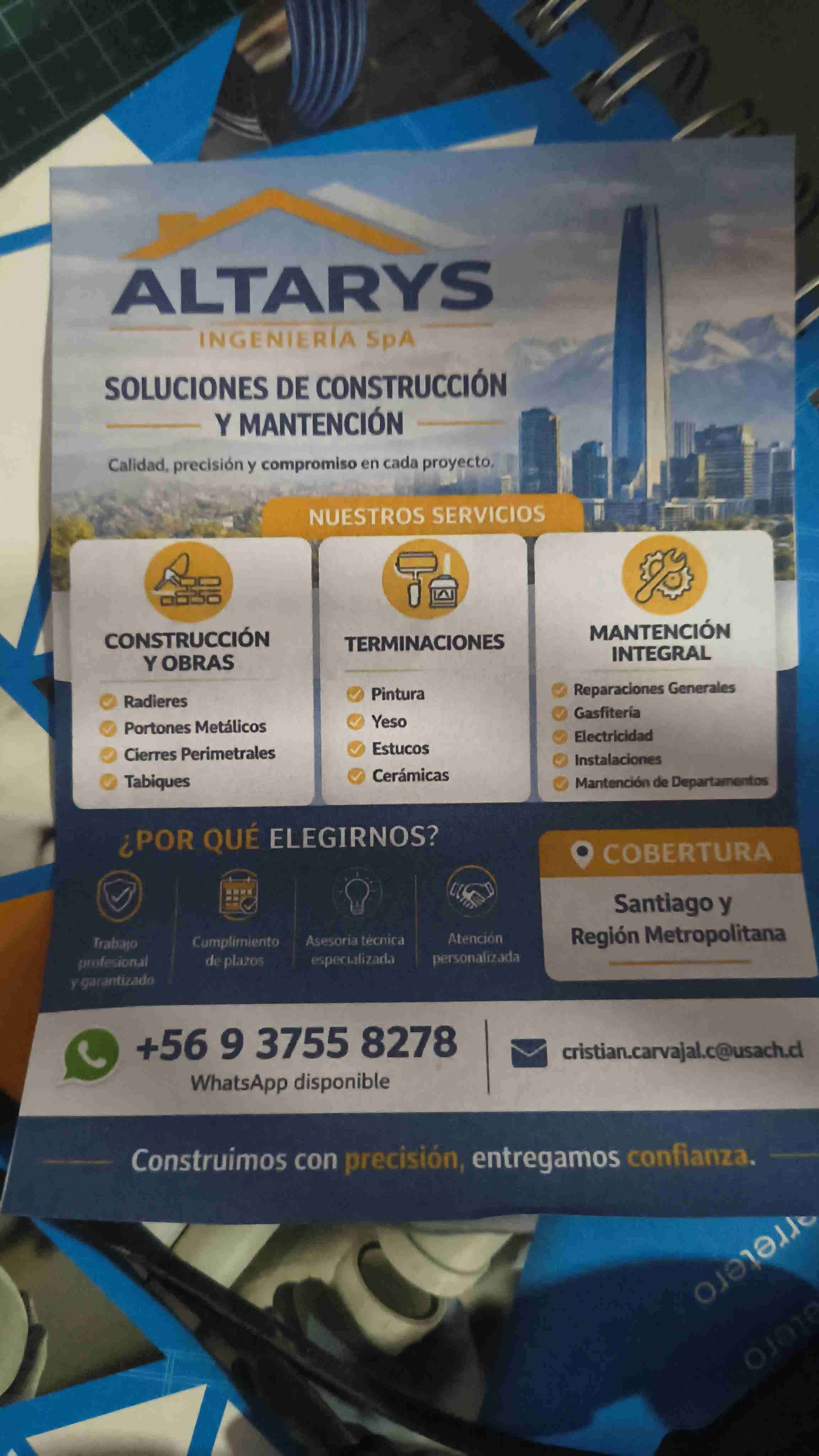Folleto servicios de construcción