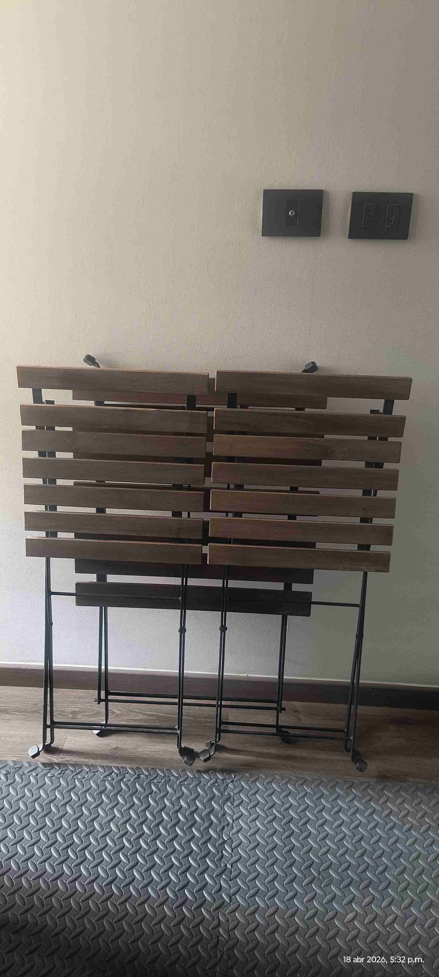 Juego de Terraza Metal Con Madera - miniatura 1