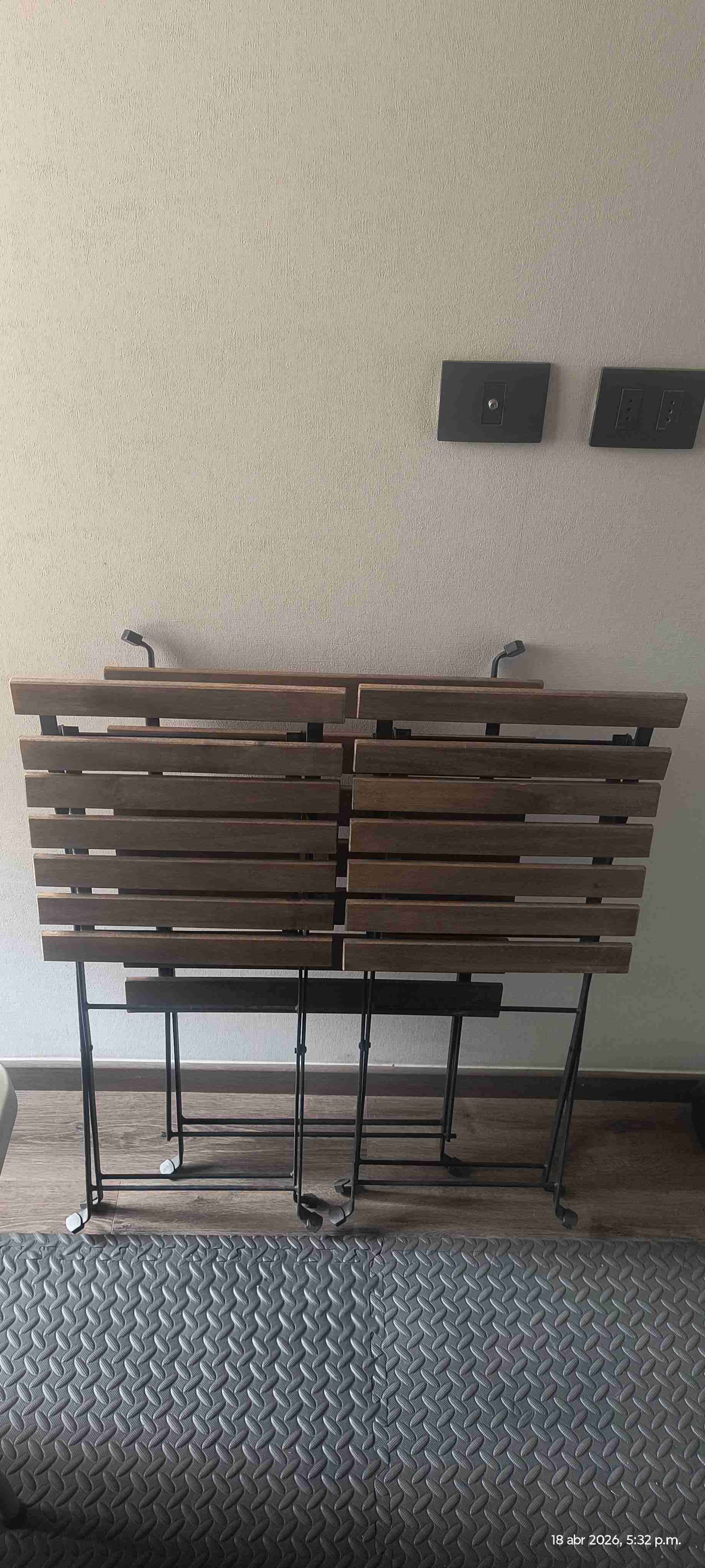 Juego de Terraza Metal Con Madera - miniatura 2