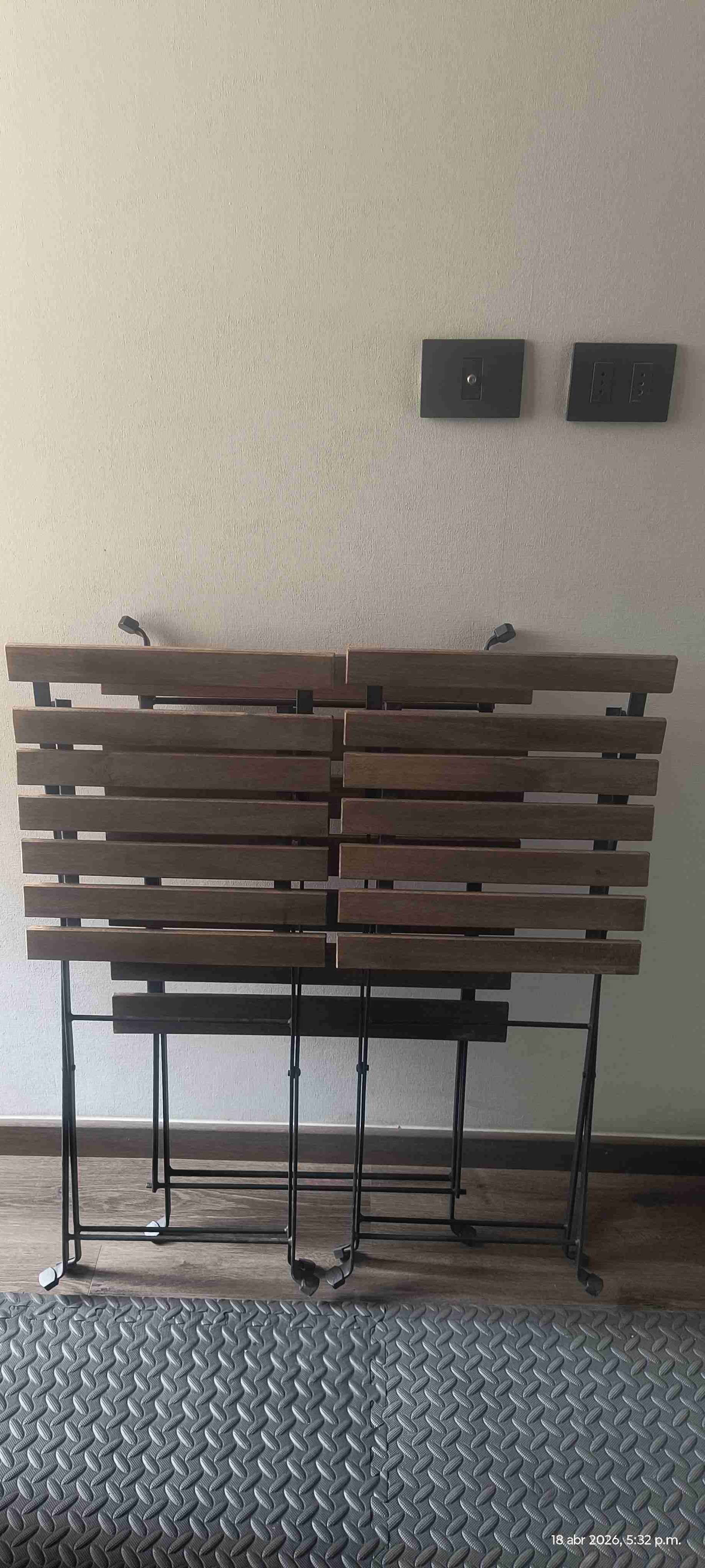 Juego de Terraza Metal Con Madera - miniatura 3