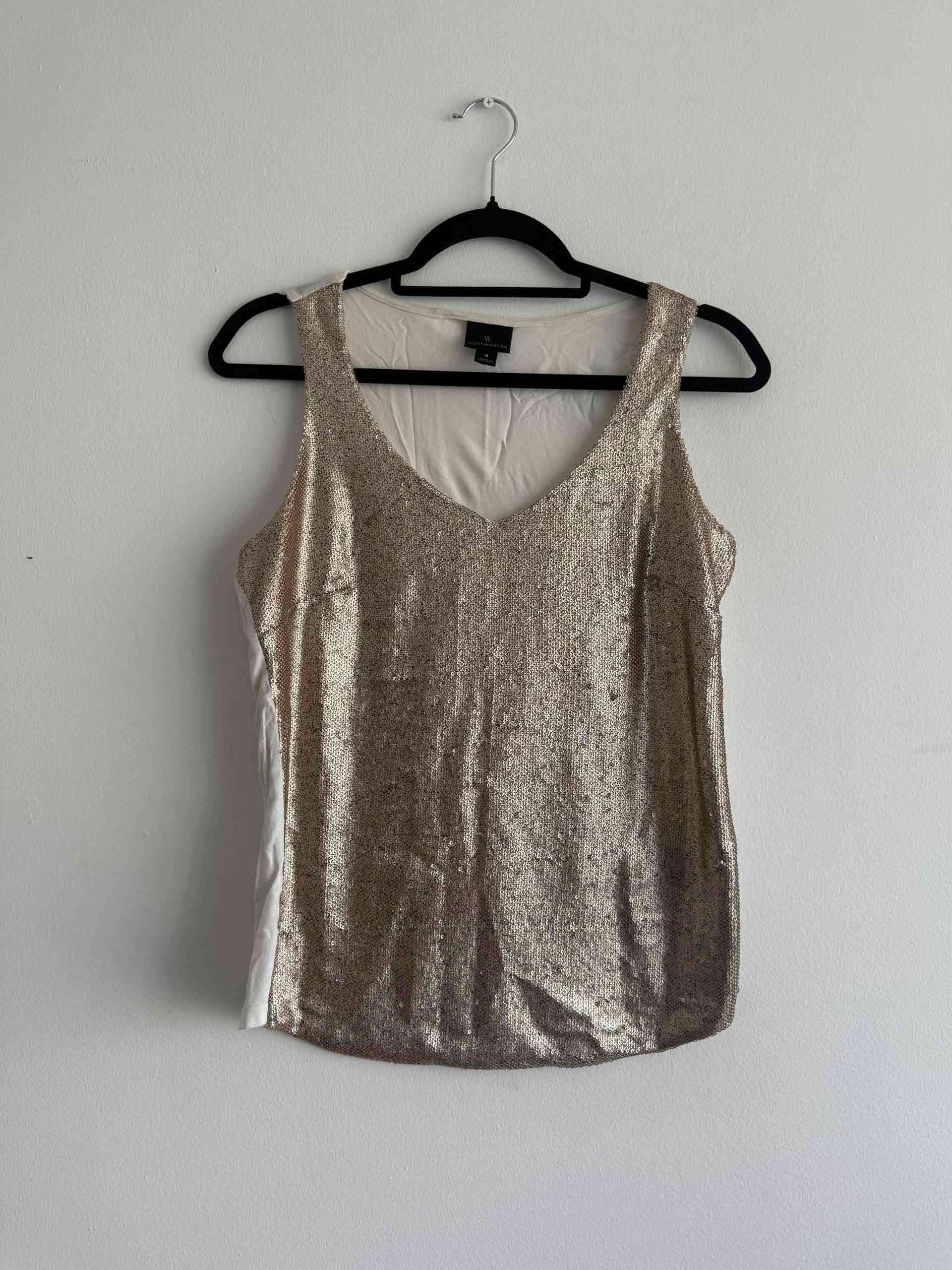 Polera dorada sin mangas - miniatura 1