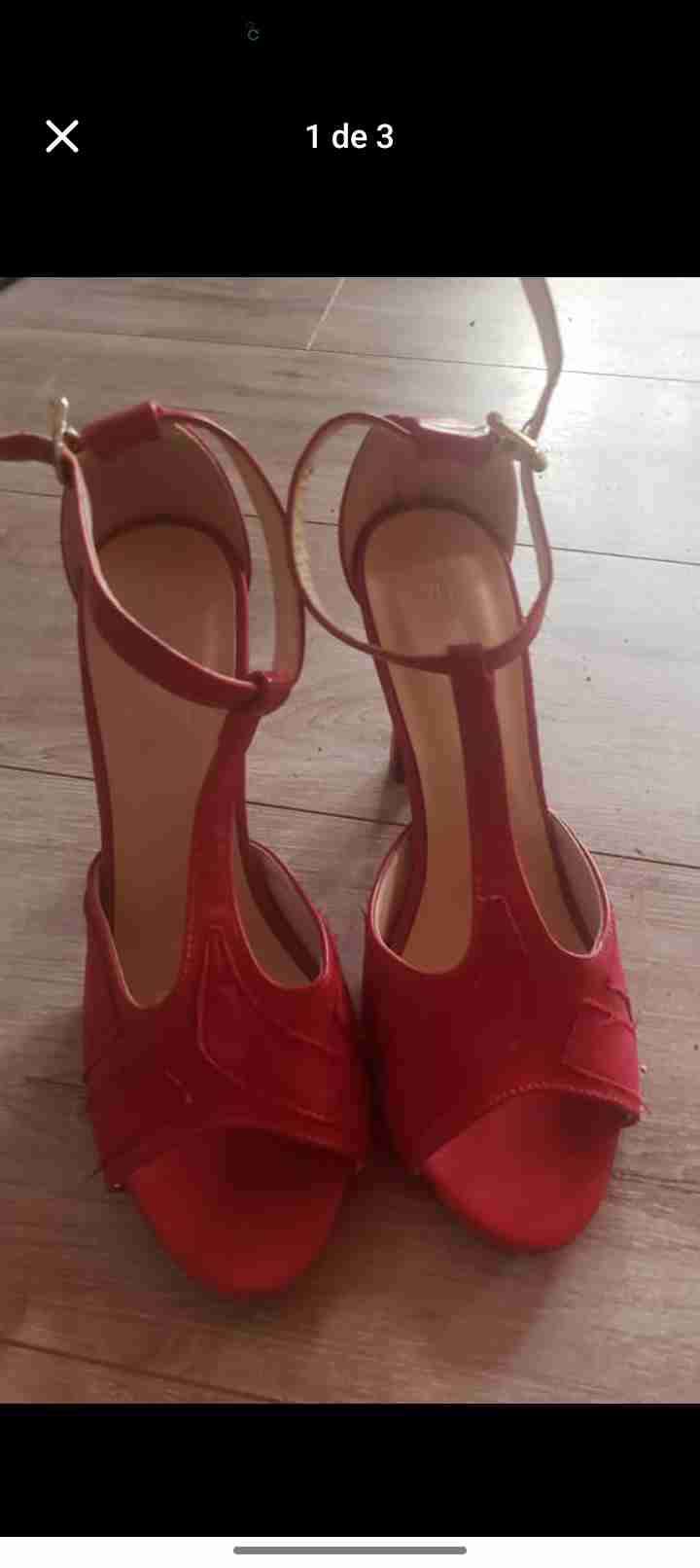 Sandalias de tacón rojas - miniatura 1