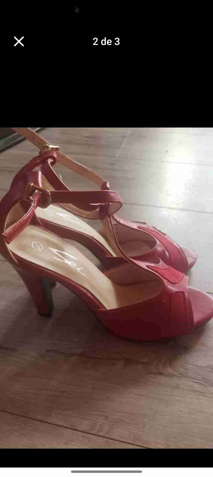 Sandalias de tacón rojas - miniatura 3