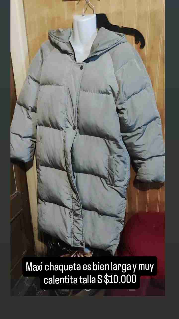 Maxi chaqueta gris acolchada - miniatura 1