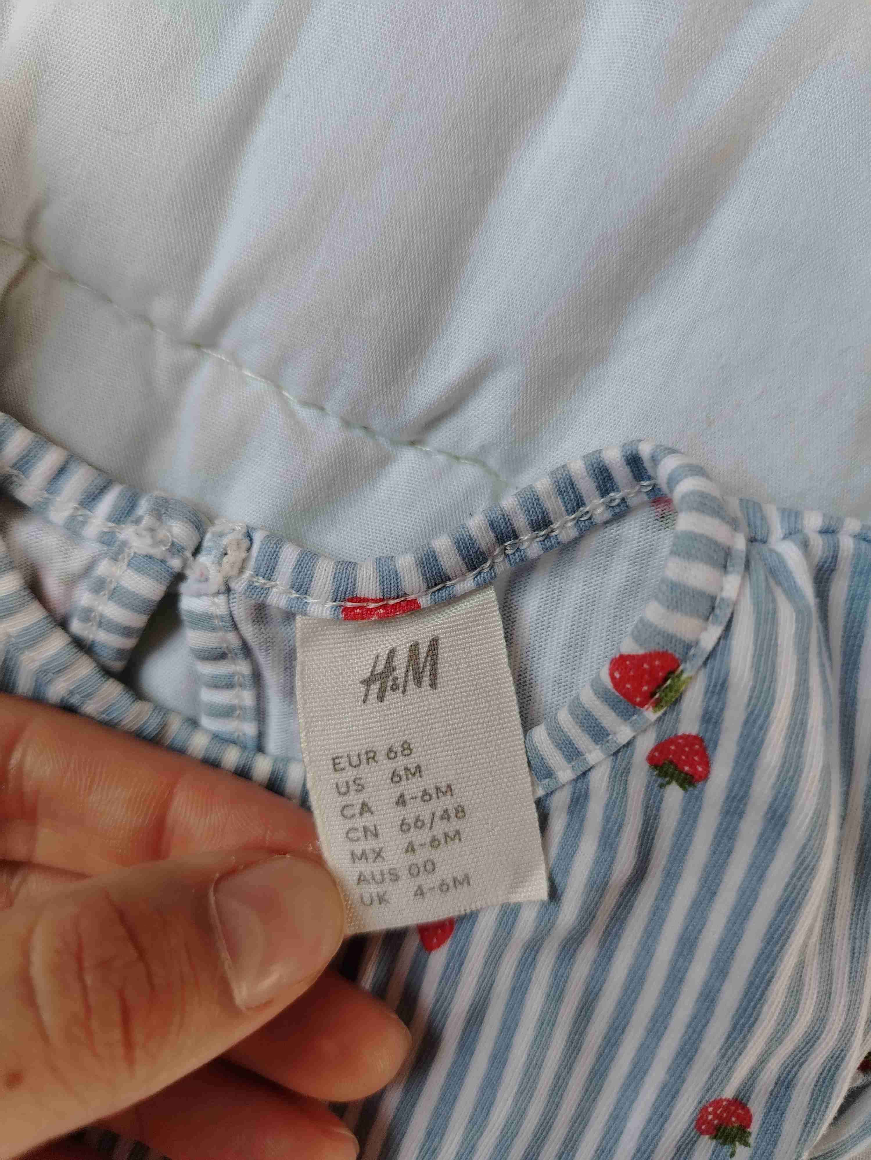 Vestido bebé rayas con frutas - miniatura 3