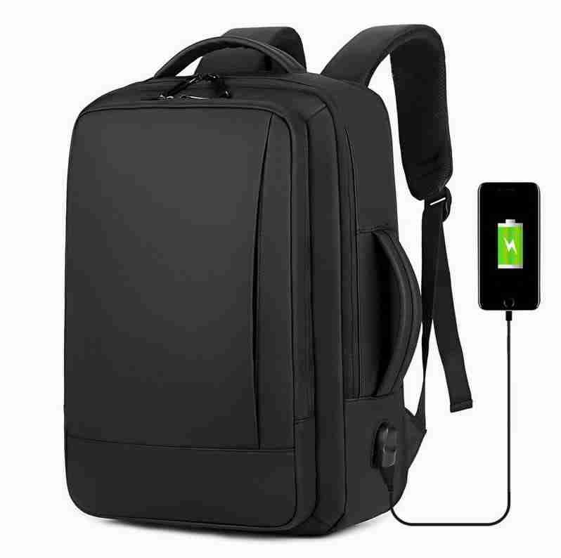 Mochila  ejecutiva impermeable negra para laptop - miniatura 2