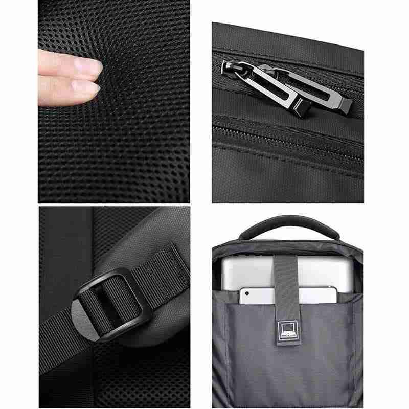 Mochila  ejecutiva impermeable negra para laptop - miniatura 3