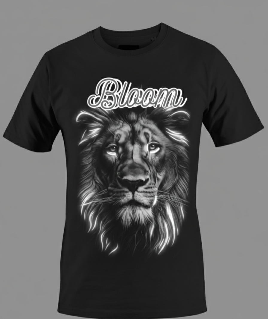 Polera negra diseño de león - miniatura 1