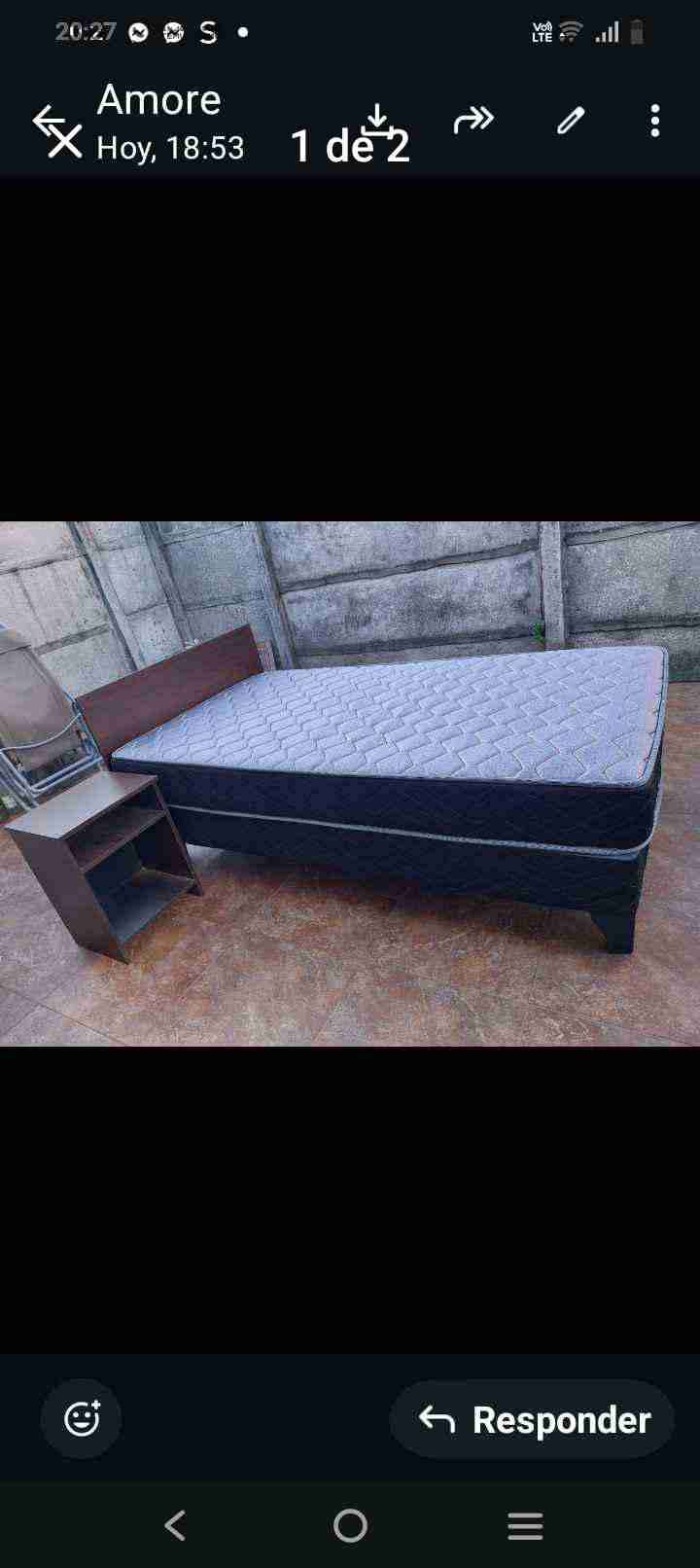 Cama  con colchón incluido plaza y media