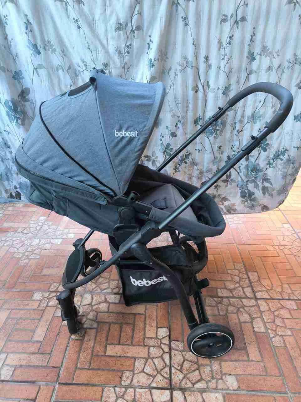 Coche de bebé Bebesit gris - miniatura 2