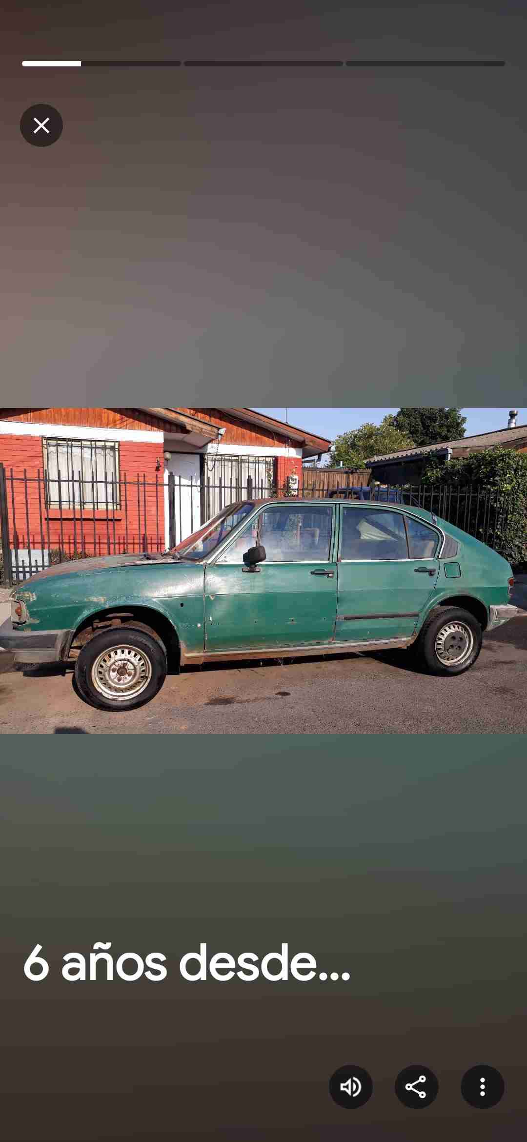 Auto clásico verde para restaurar - miniatura 1