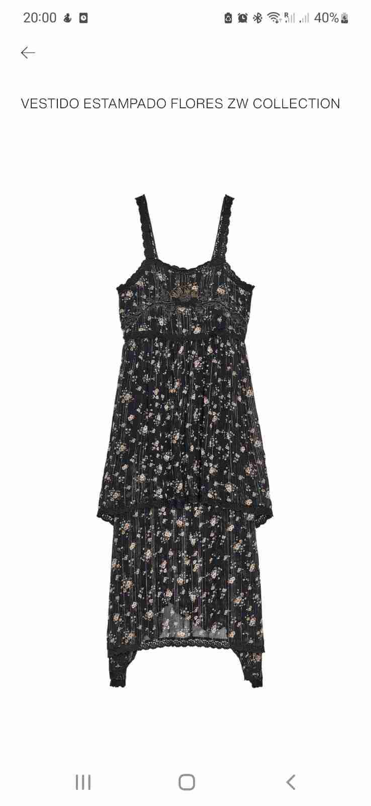 Vestido largo floral negro Zara - miniatura 2