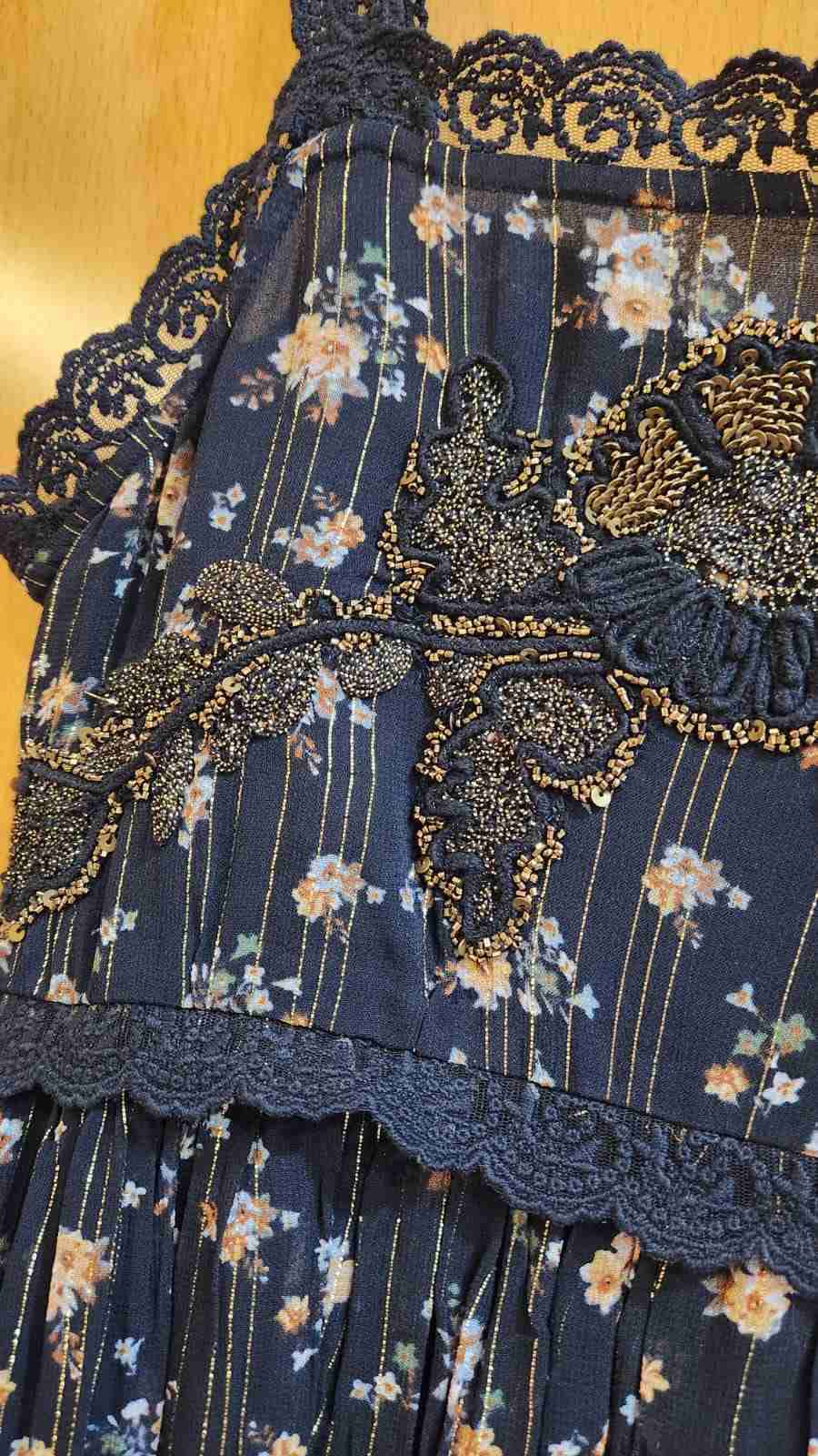 Vestido largo floral negro Zara - miniatura 4