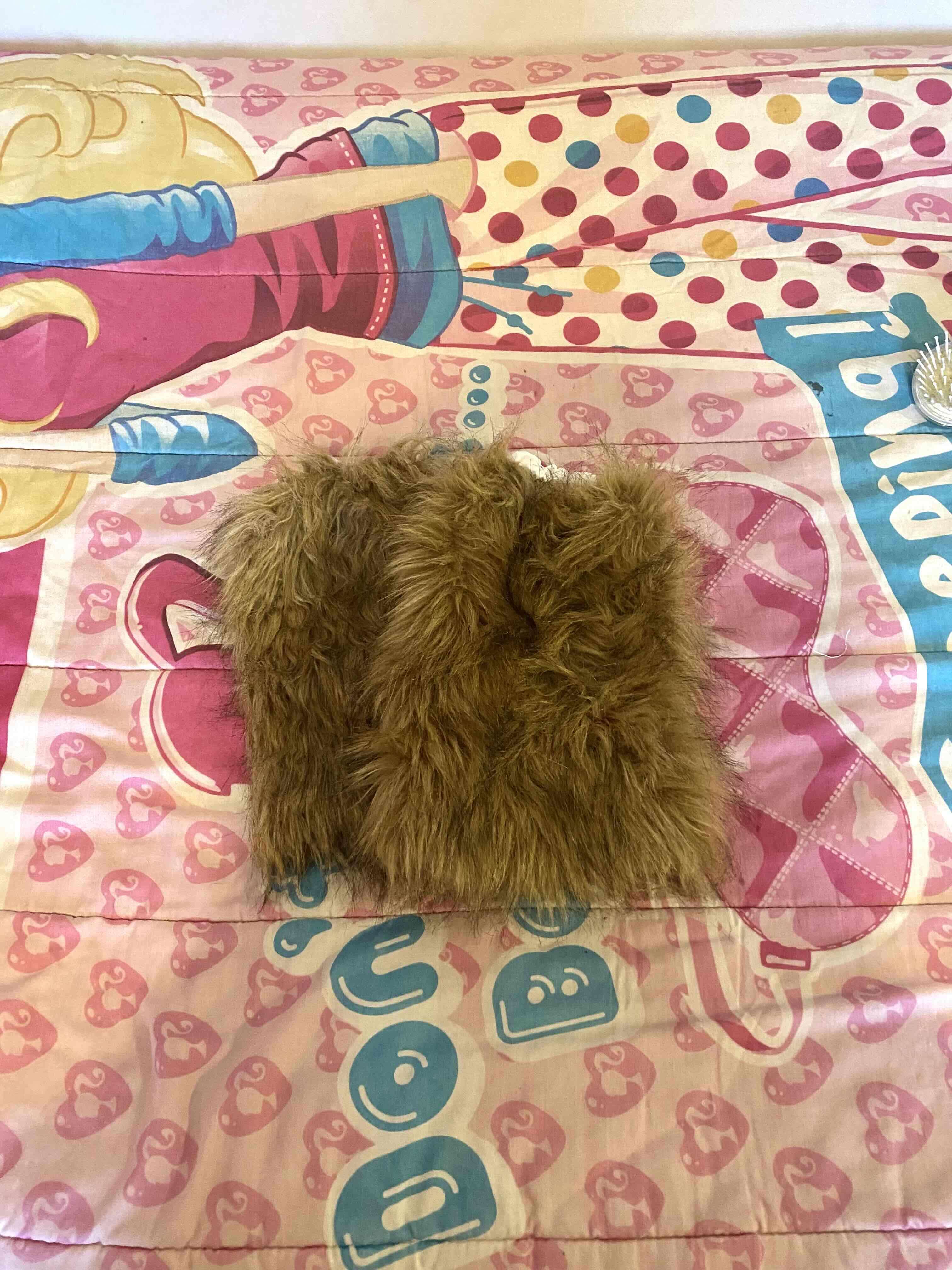 Polaina peluda beige