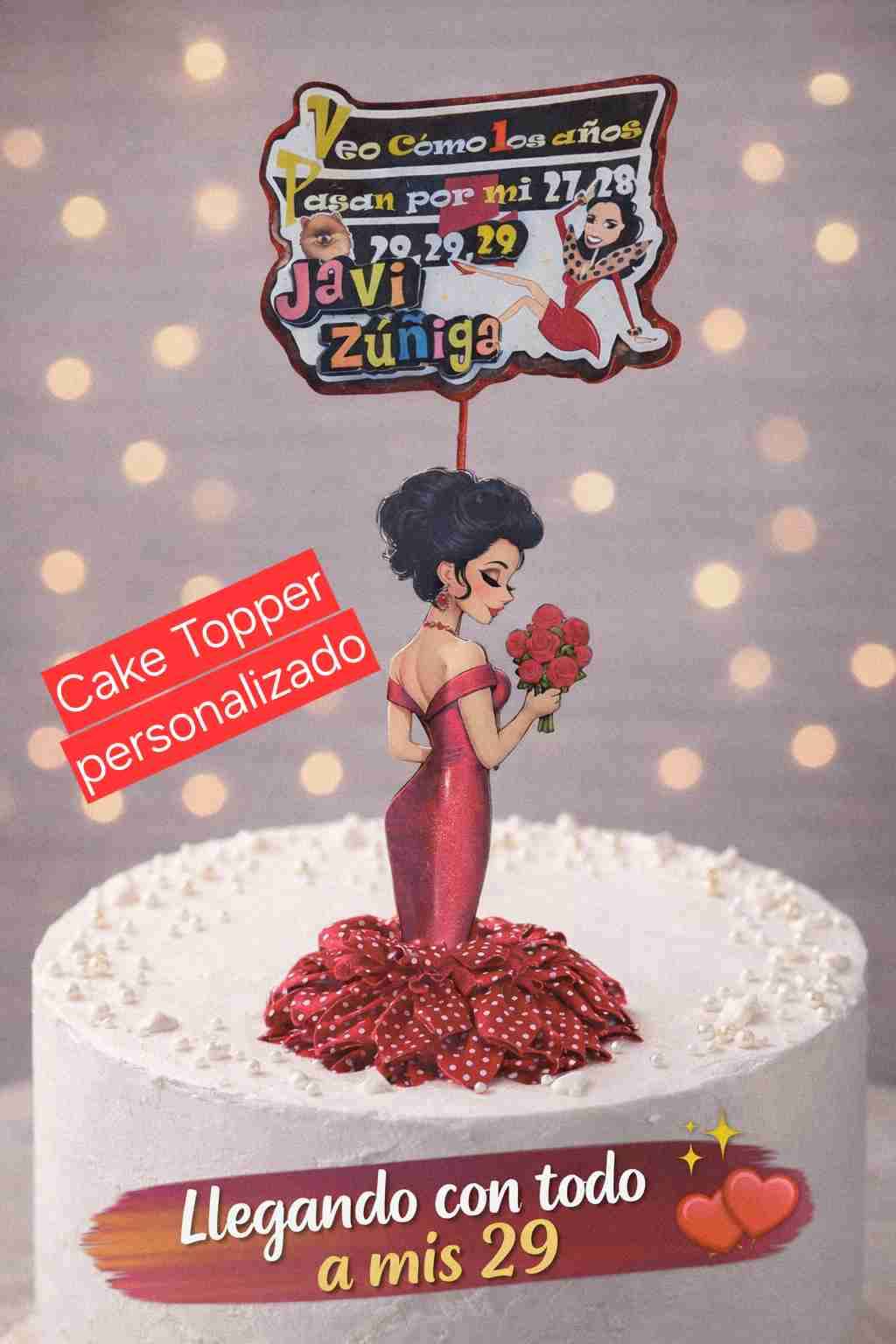 Cake topper personalizado cumpleaños