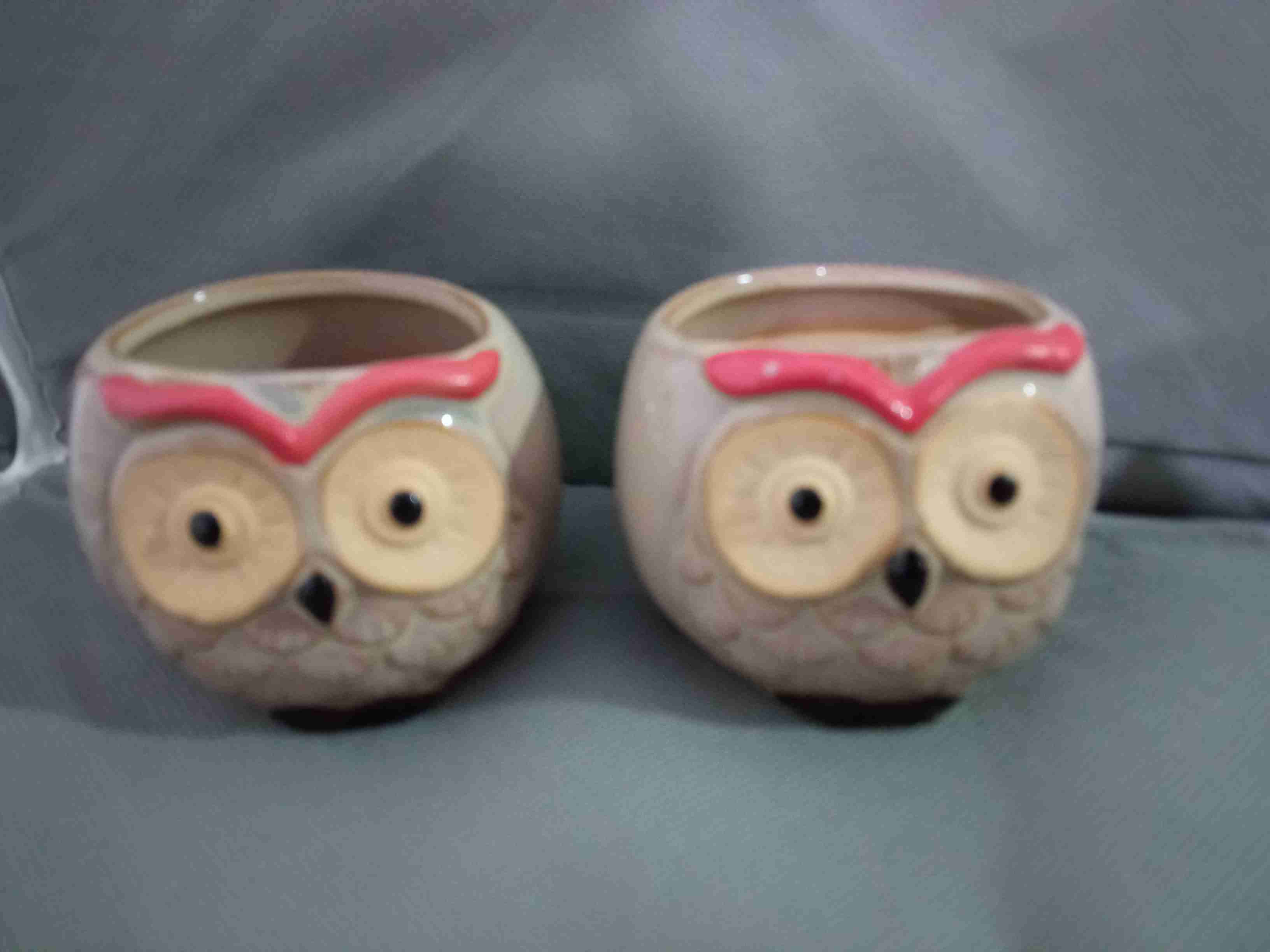 Maceteros cerámicos búho pequeños