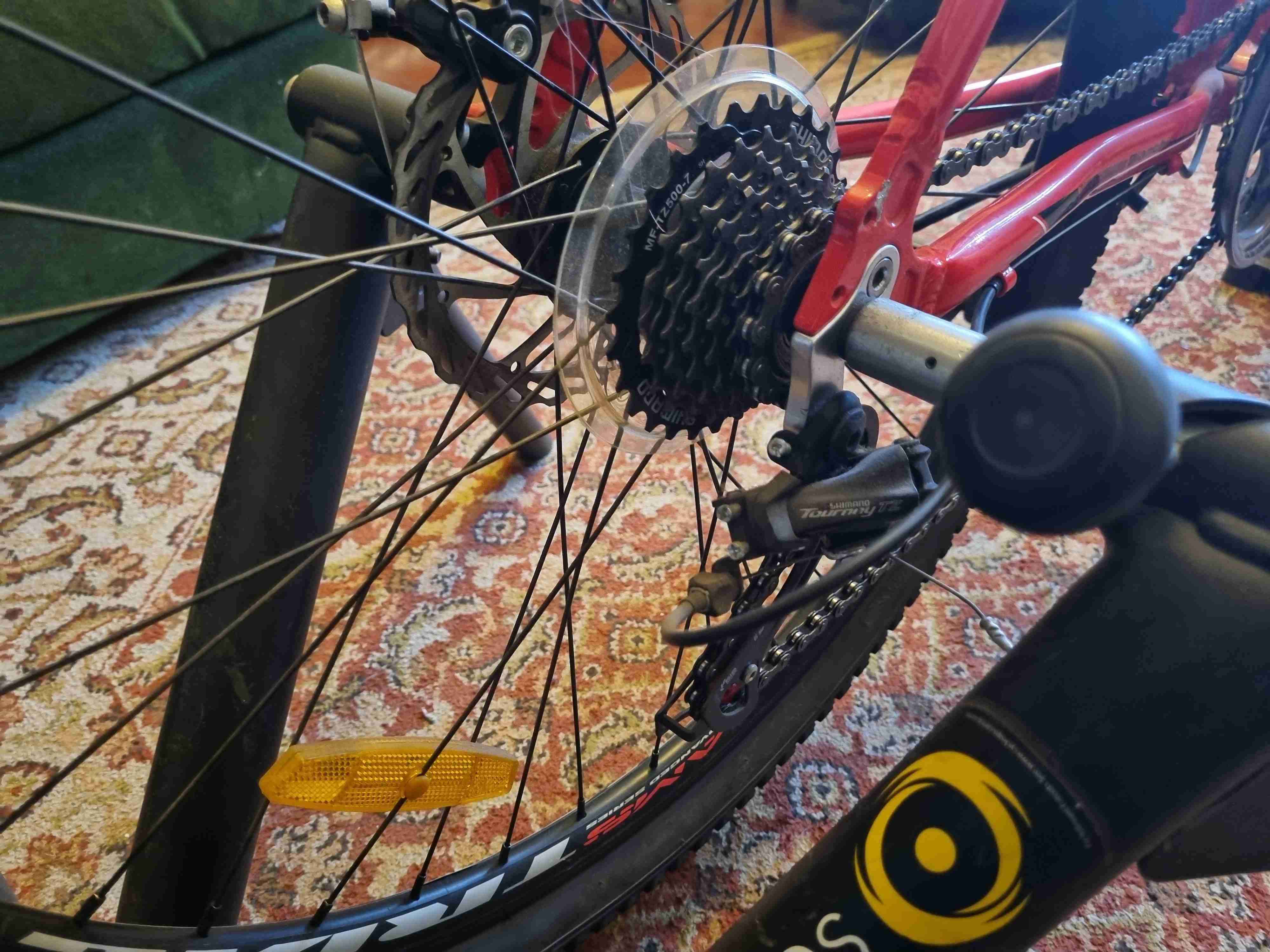 Bicicleta Bianchi roja mountain bike y rodillo - miniatura 3