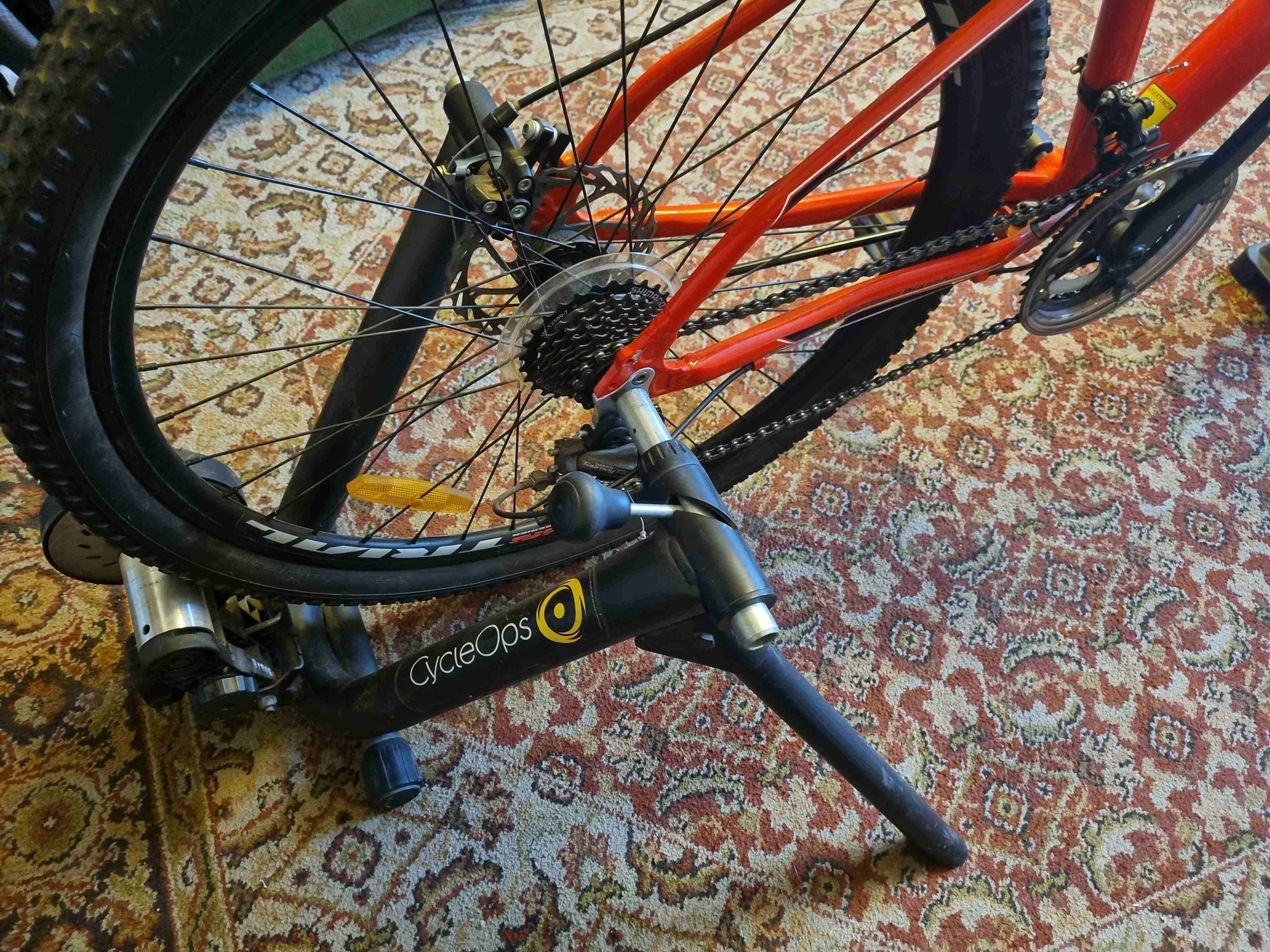 Bicicleta Bianchi roja mountain bike y rodillo - miniatura 6