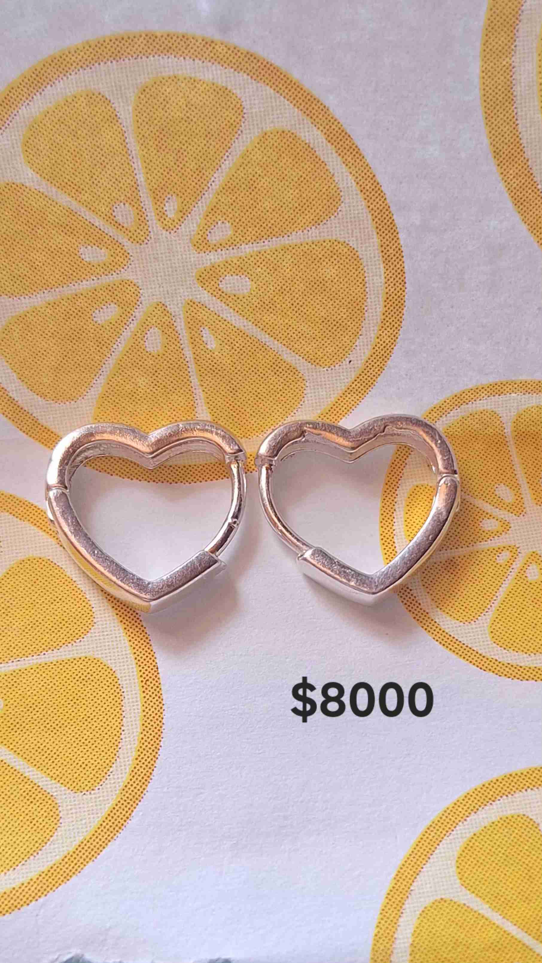 Aros en forma de corazón plata