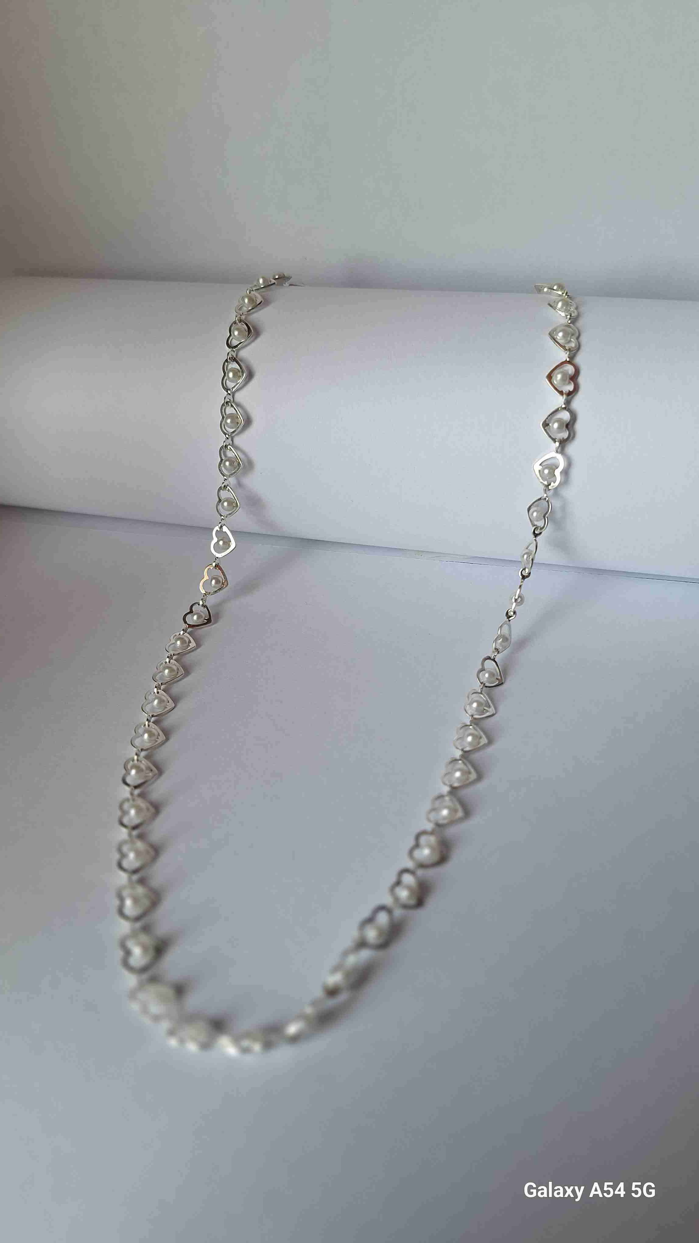 Collar de corazones plateado - miniatura 3