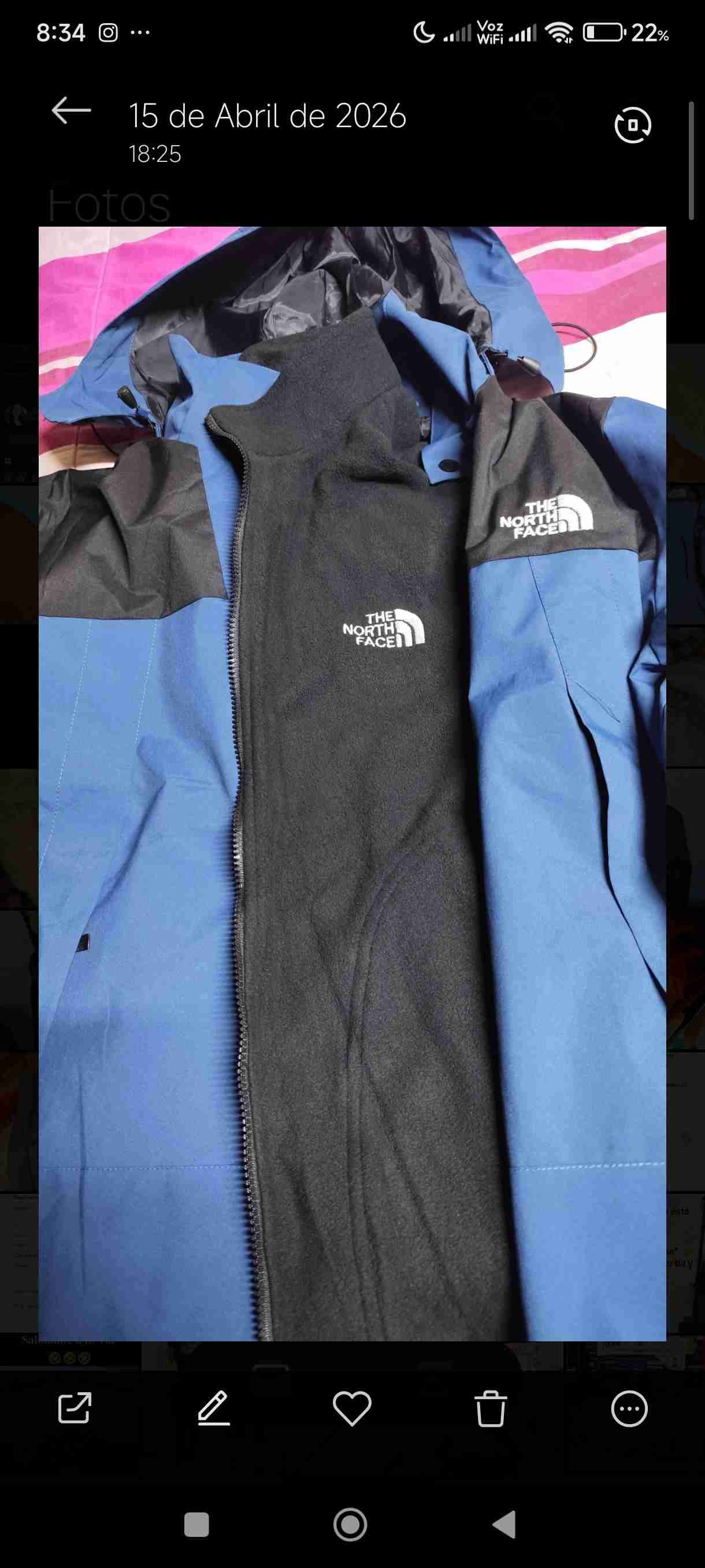 Chaqueta impermeable azul The North Face - miniatura 1