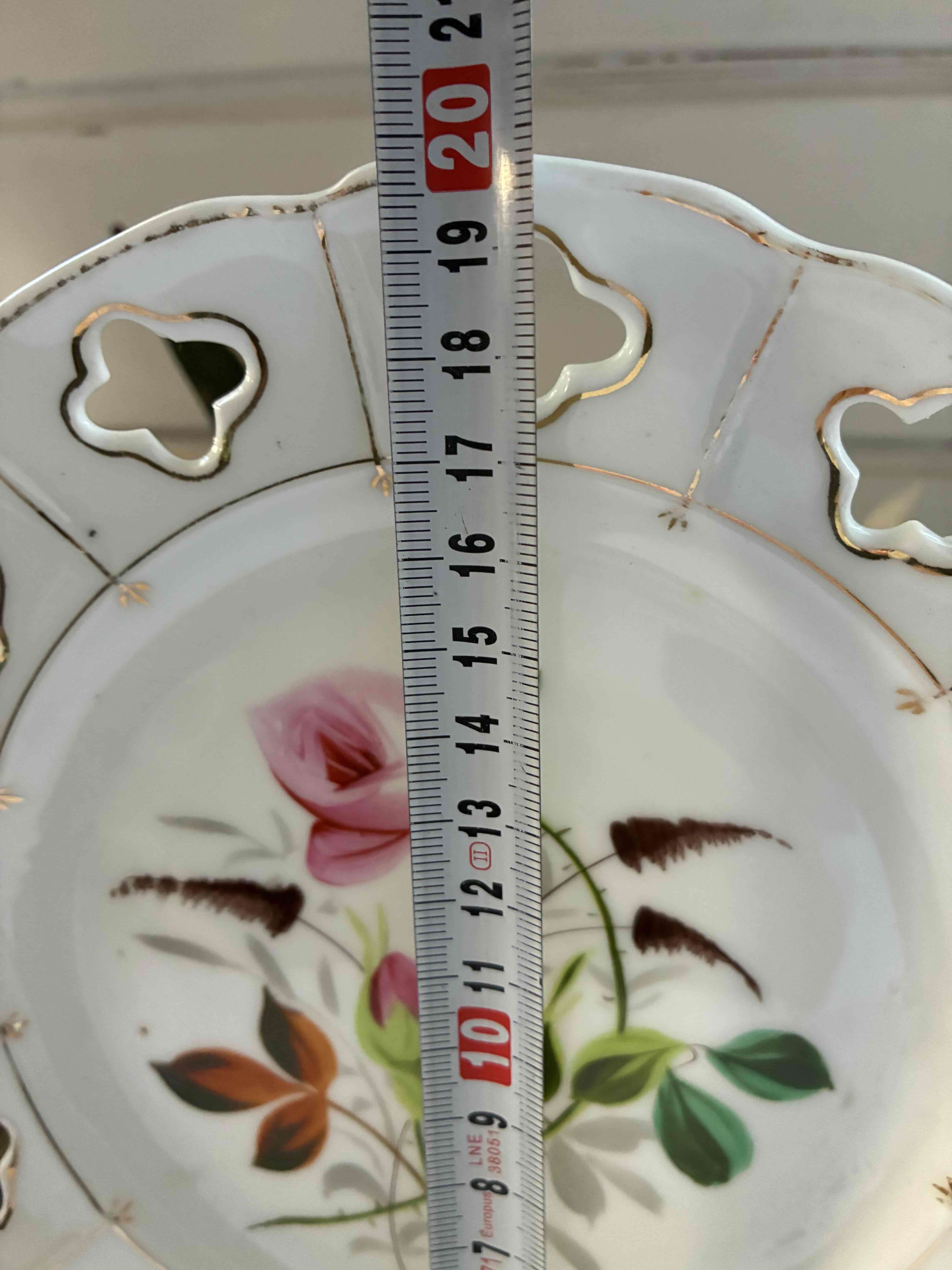 Plato decorativo floral antiguo - miniatura 2