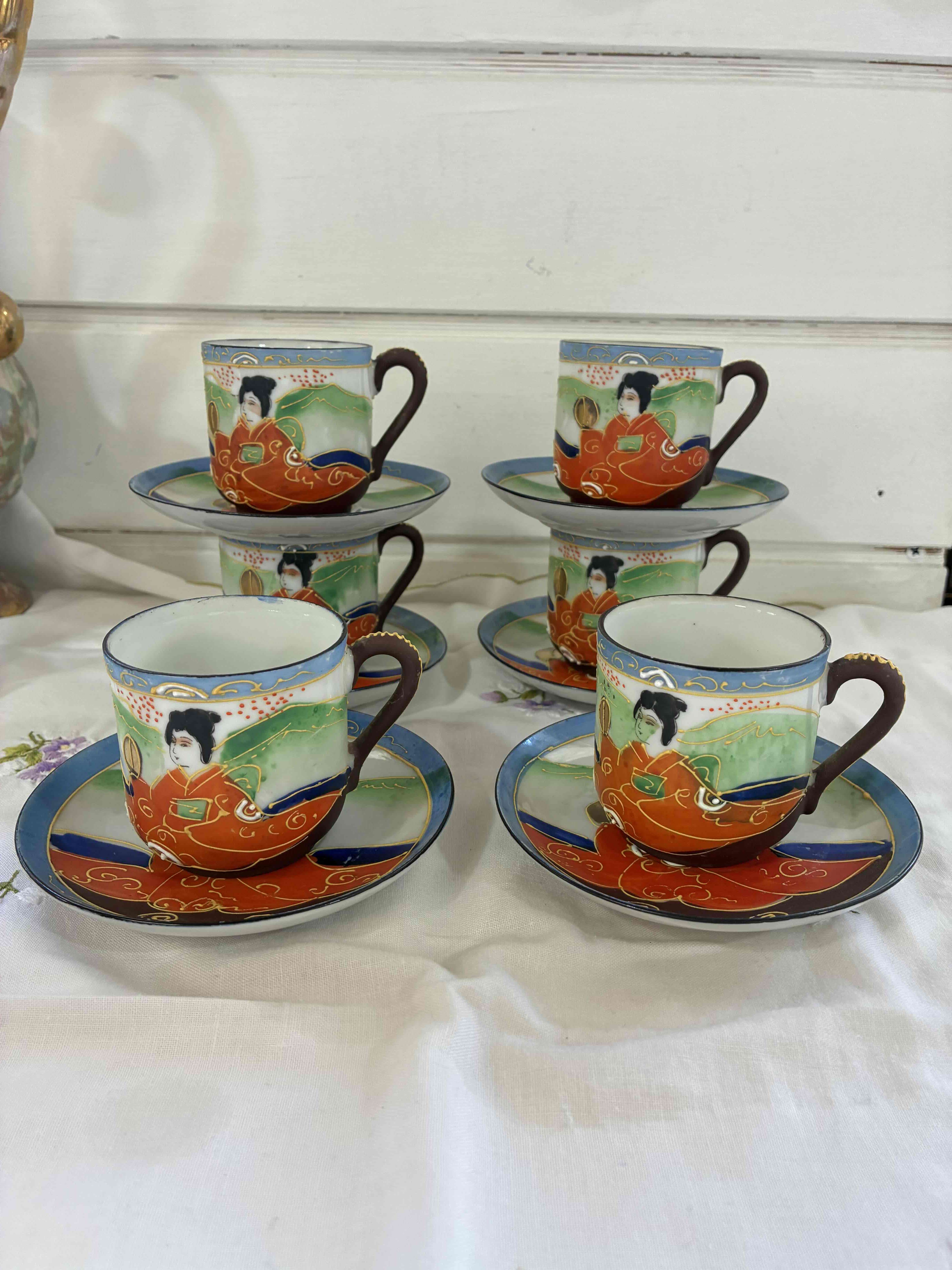 Taza de té japonesa pintada a mano - miniatura 3