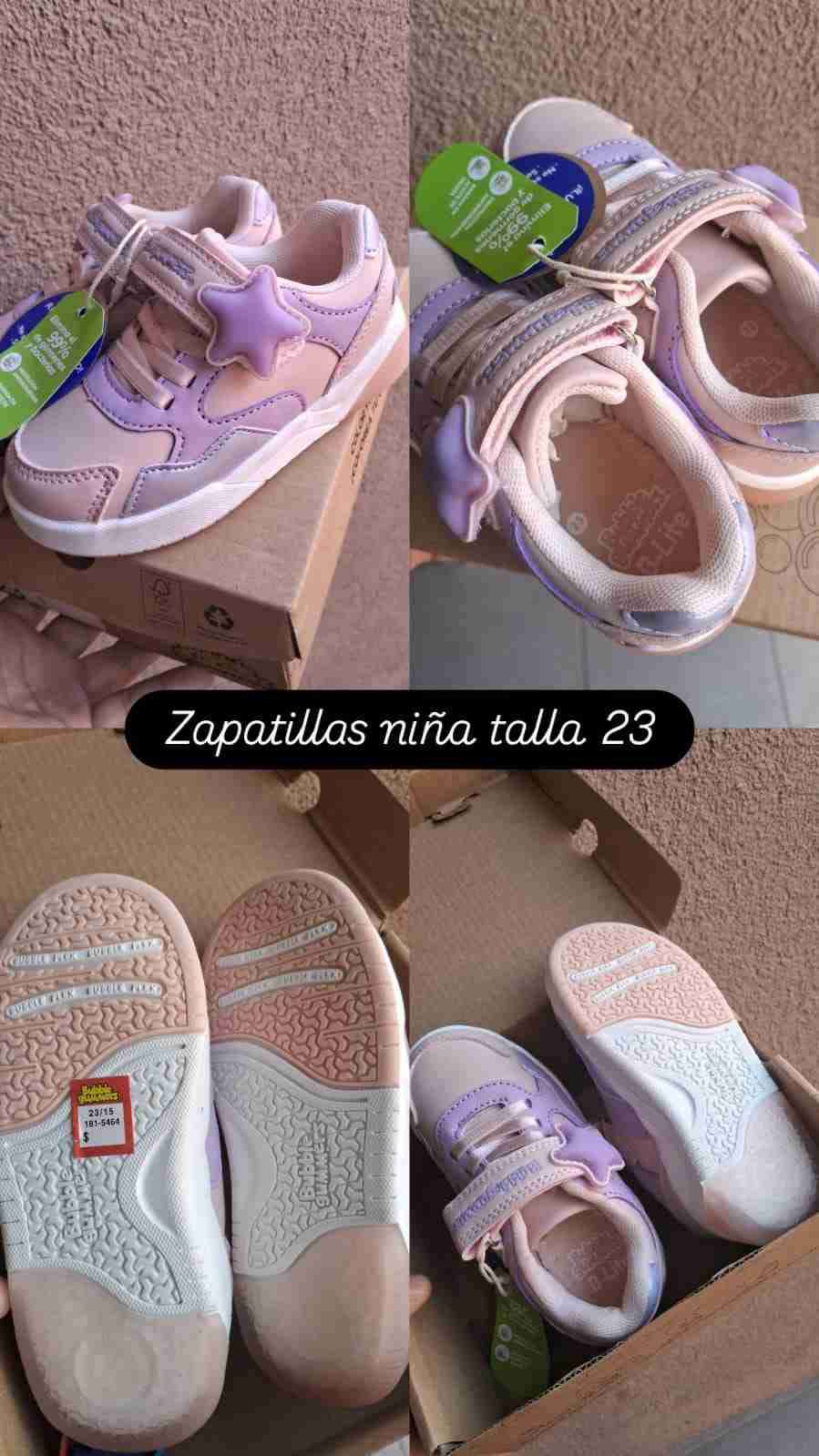 Zapatillas niña rosadas talla 23