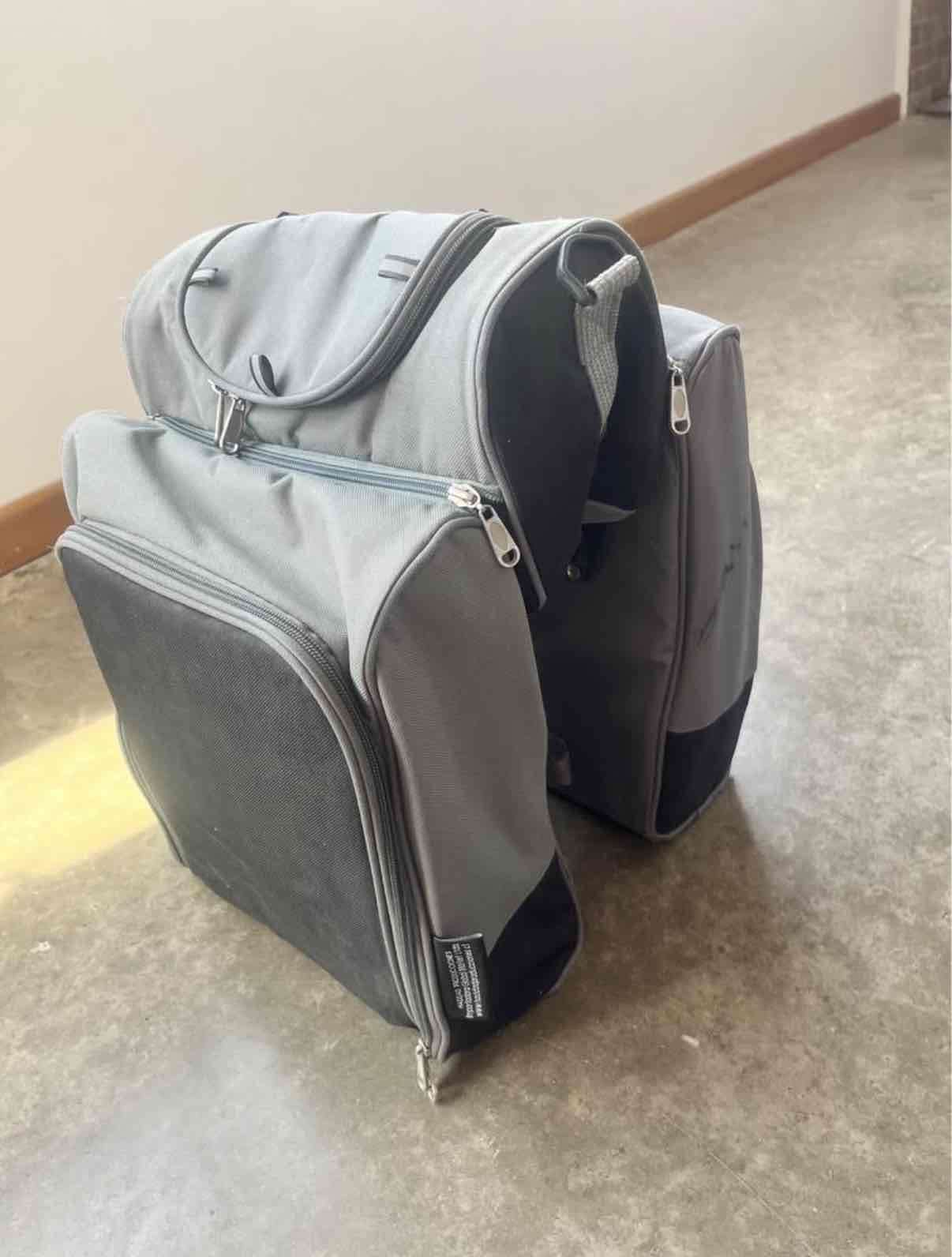 Alforja de bicicleta gris multiusos - miniatura 1