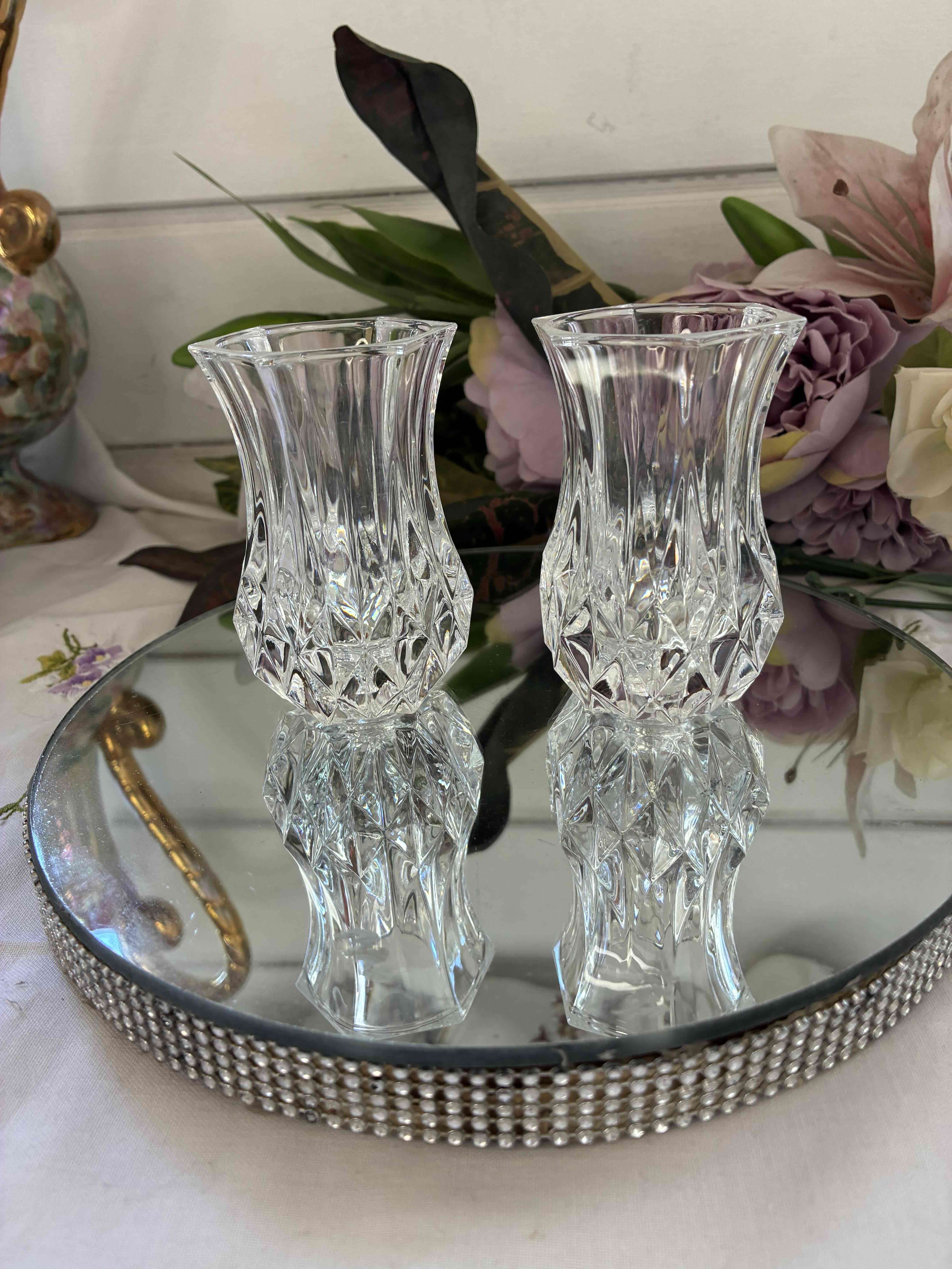 Juego de candelabros cristal d arques - miniatura 1